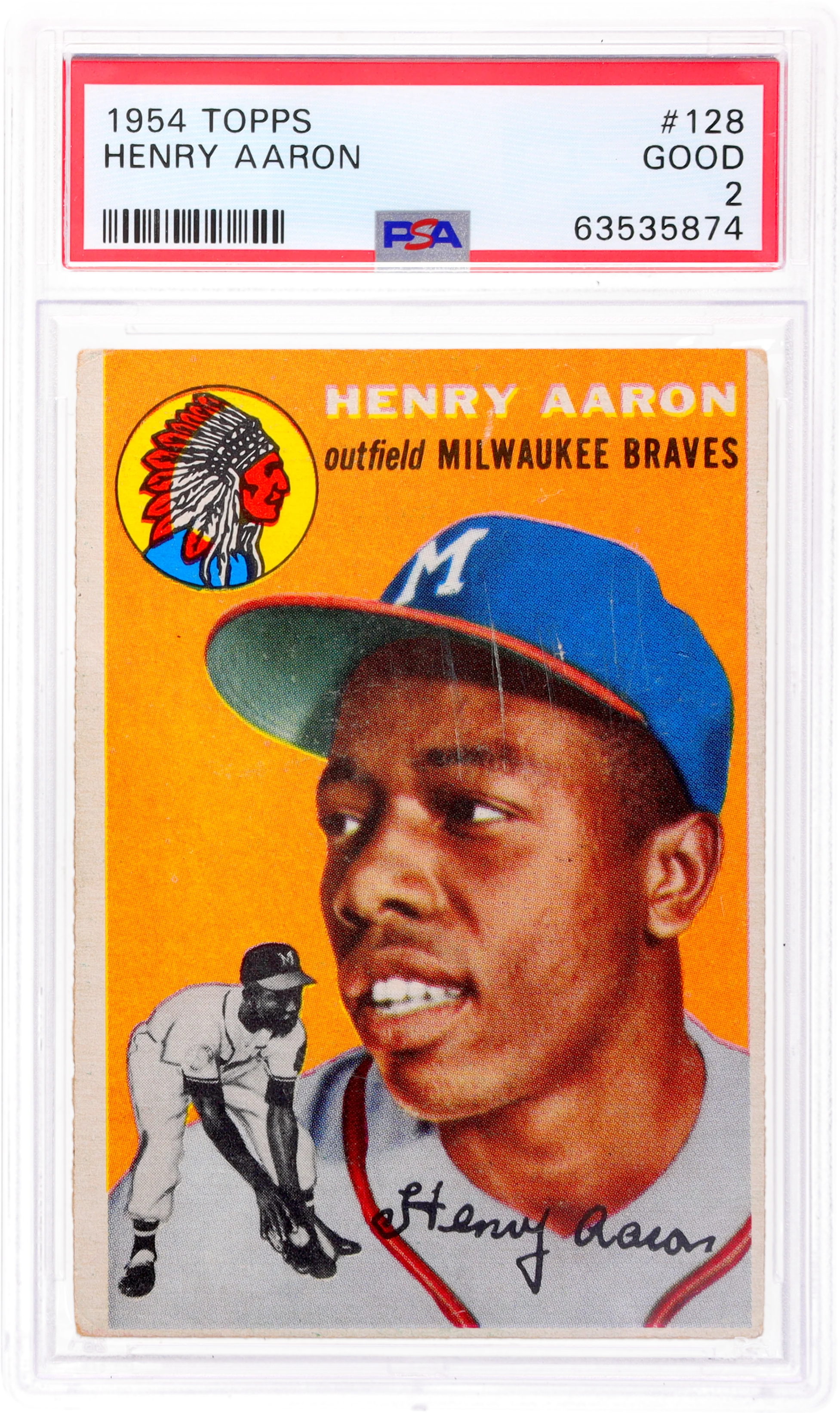 1954 Topps Hank Aaron #128 PSA 2