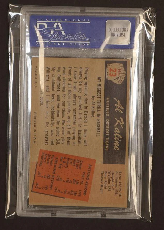 1955 Bowman Al Kaline #23 PSA 4 - Image 2