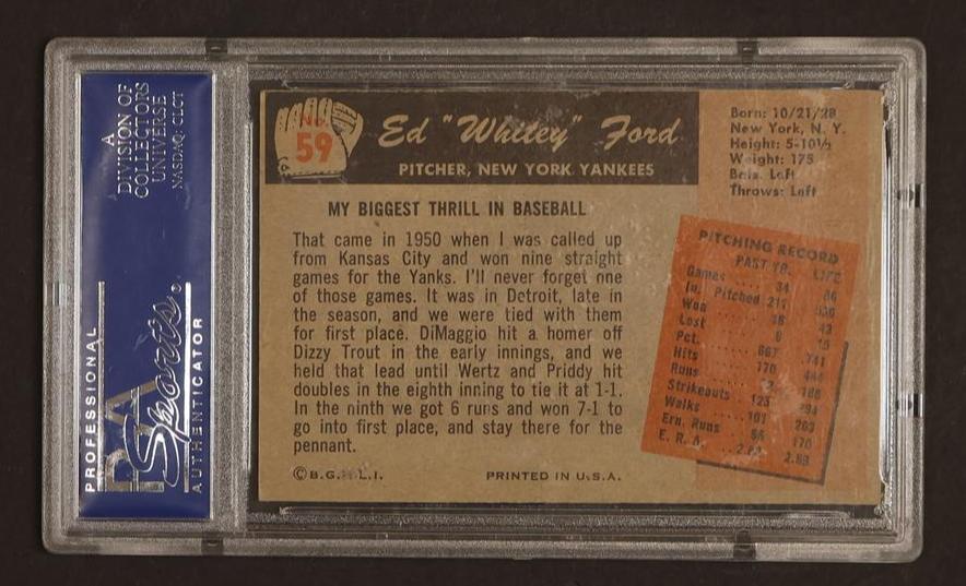 1955 Bowman Whitey Ford #59 PSA 4 - Image 2