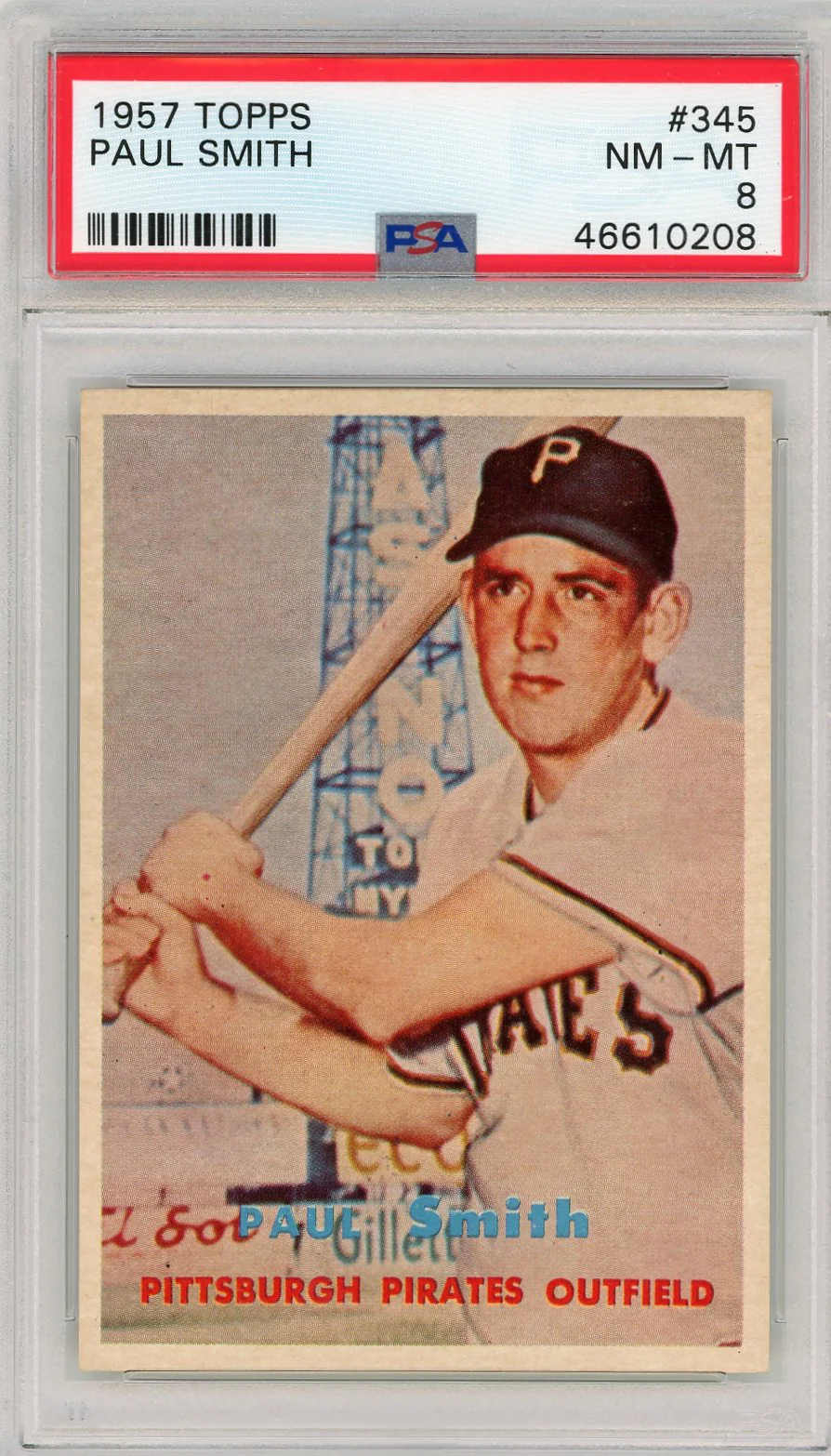 1957 Topps Paul Smith #345 PSA 8 - Image 2