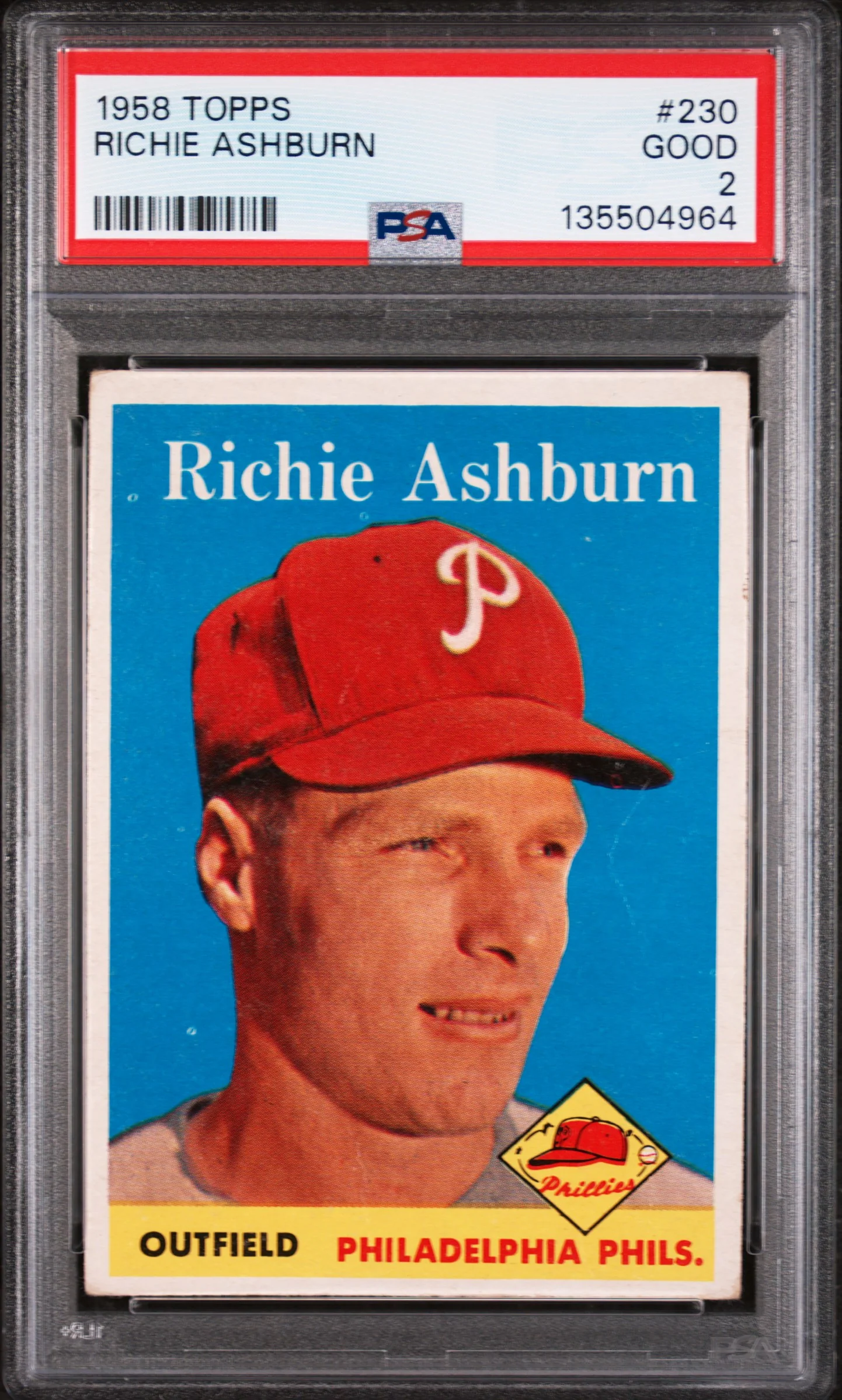 1958 Topps Richie Ashburn #230 PSA 2
