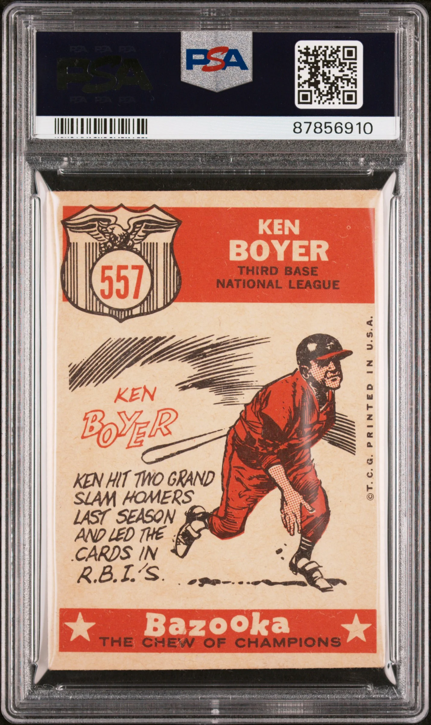 1959 Topps Baseball The Sporting News All-Star Ken Boyer #557 PSA 5 - Image 2
