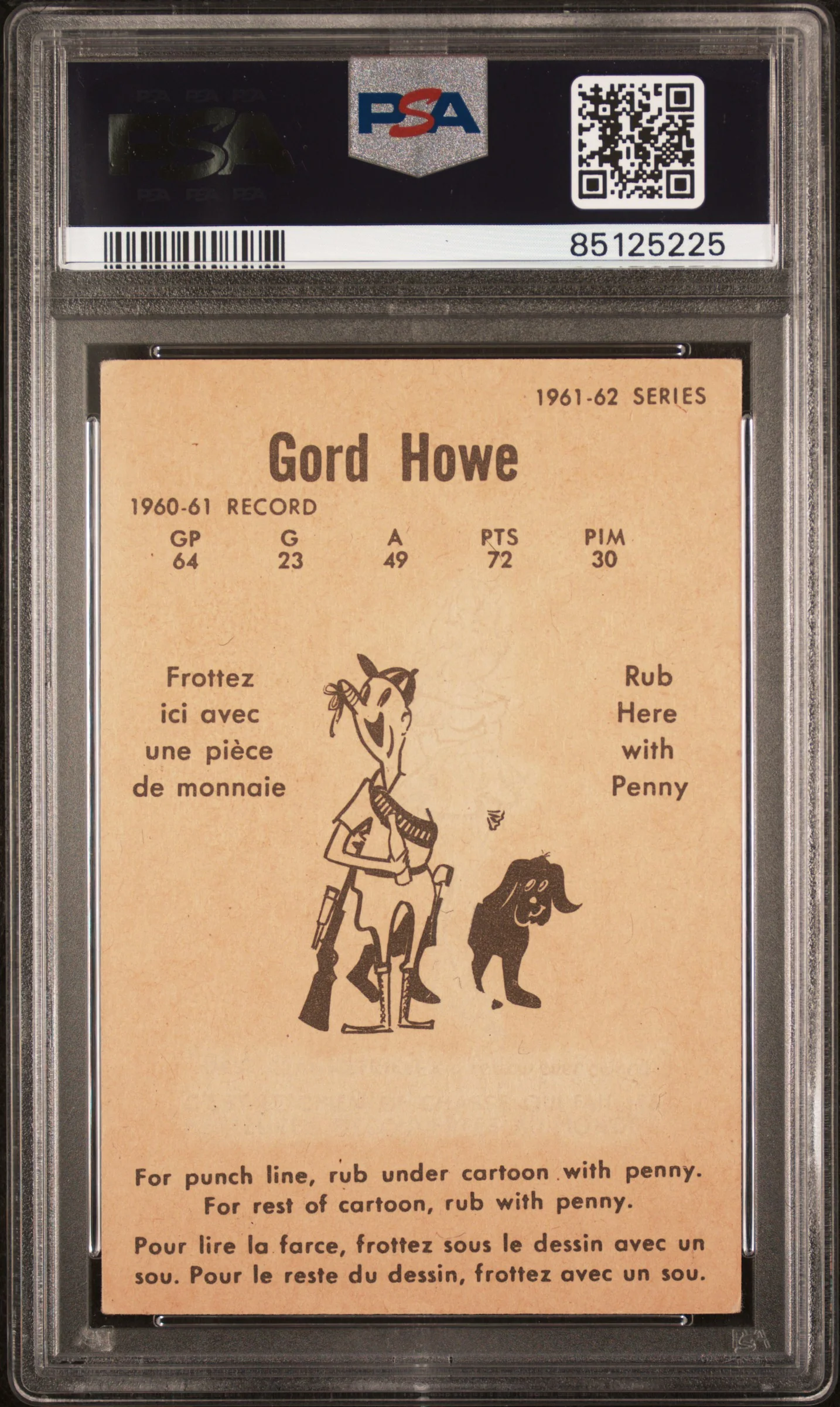 1961 Parkhurst Gordie Howe #20 PSA 2.5 - Image 2