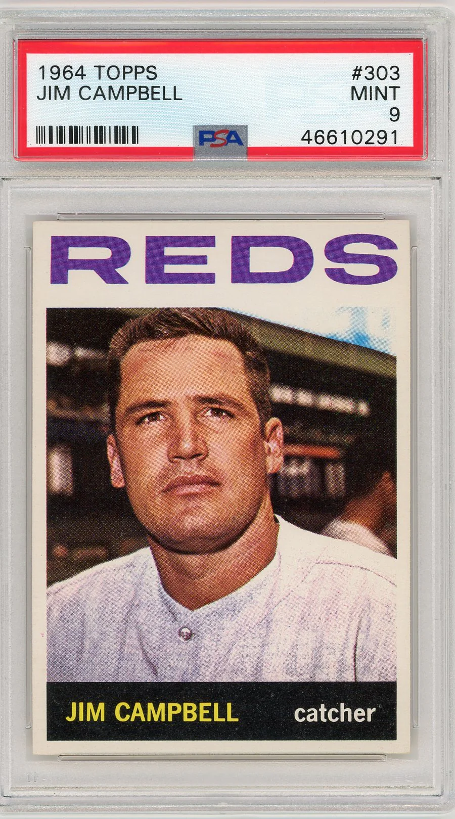 1964 Topps James Campbell #303 PSA 9 - Image 2