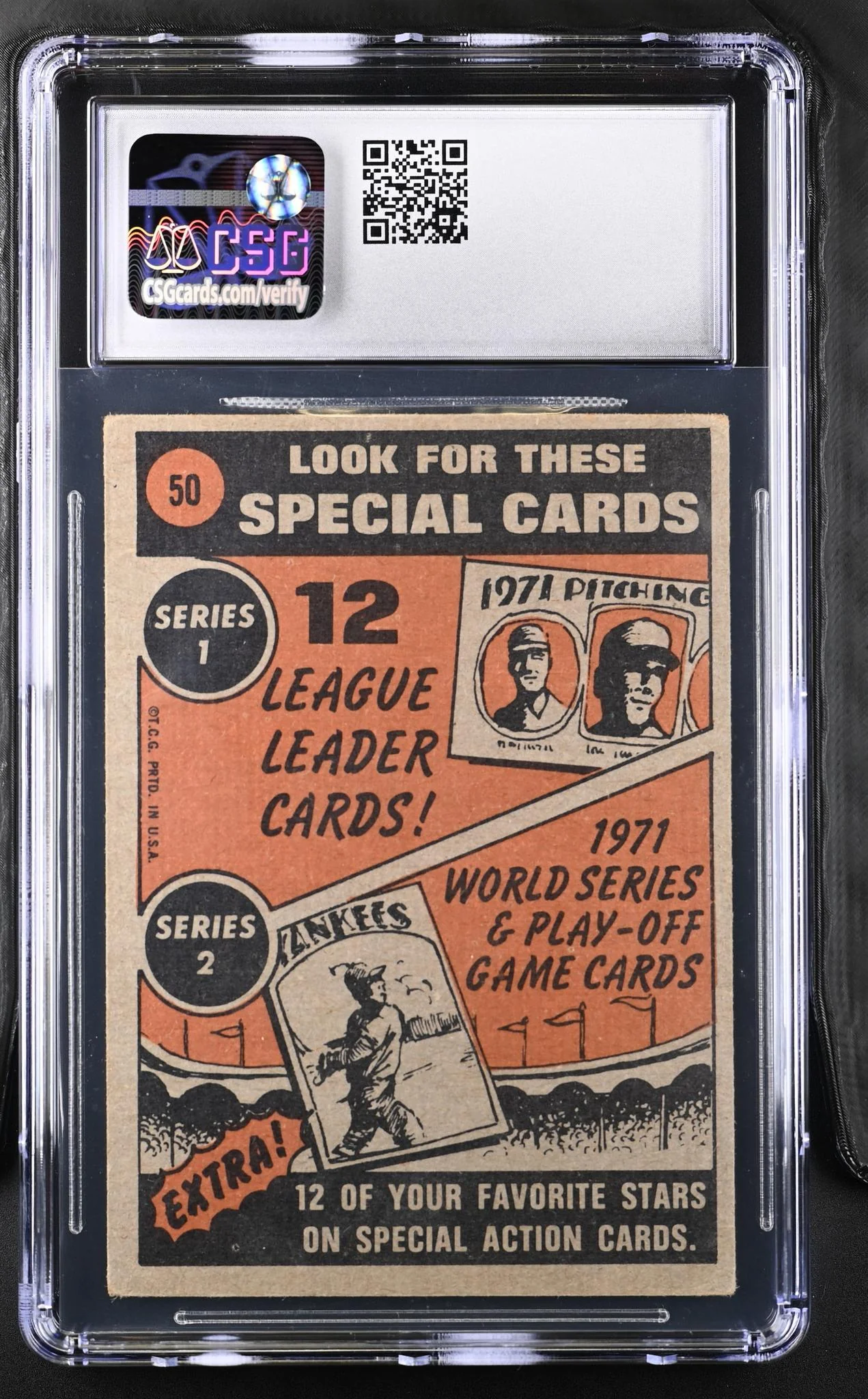 1972 Topps #50 Willie Mays In Action CSG 3 - Image 2