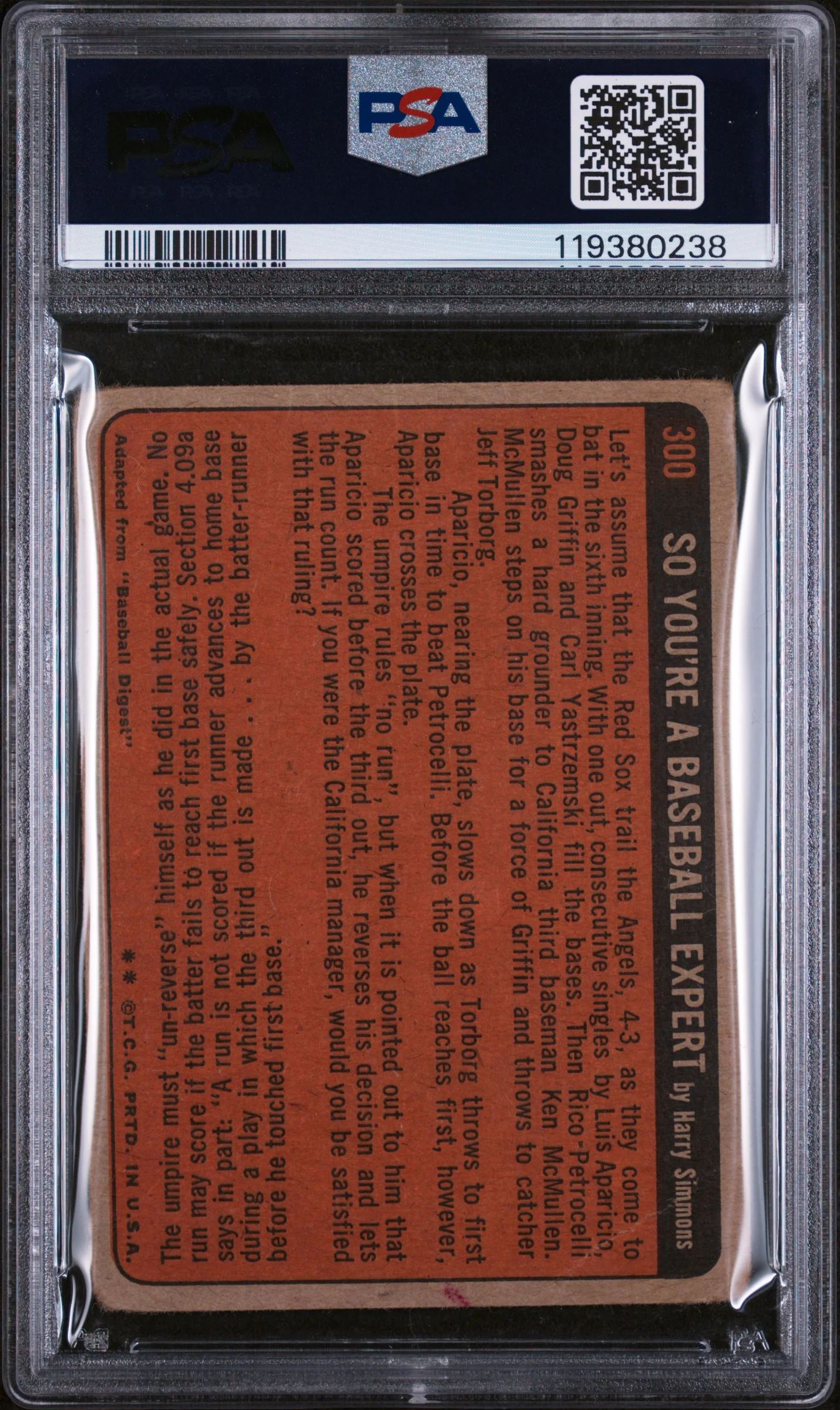 1972 Topps In Action Hank Aaron #300 PSA 1 - Image 2