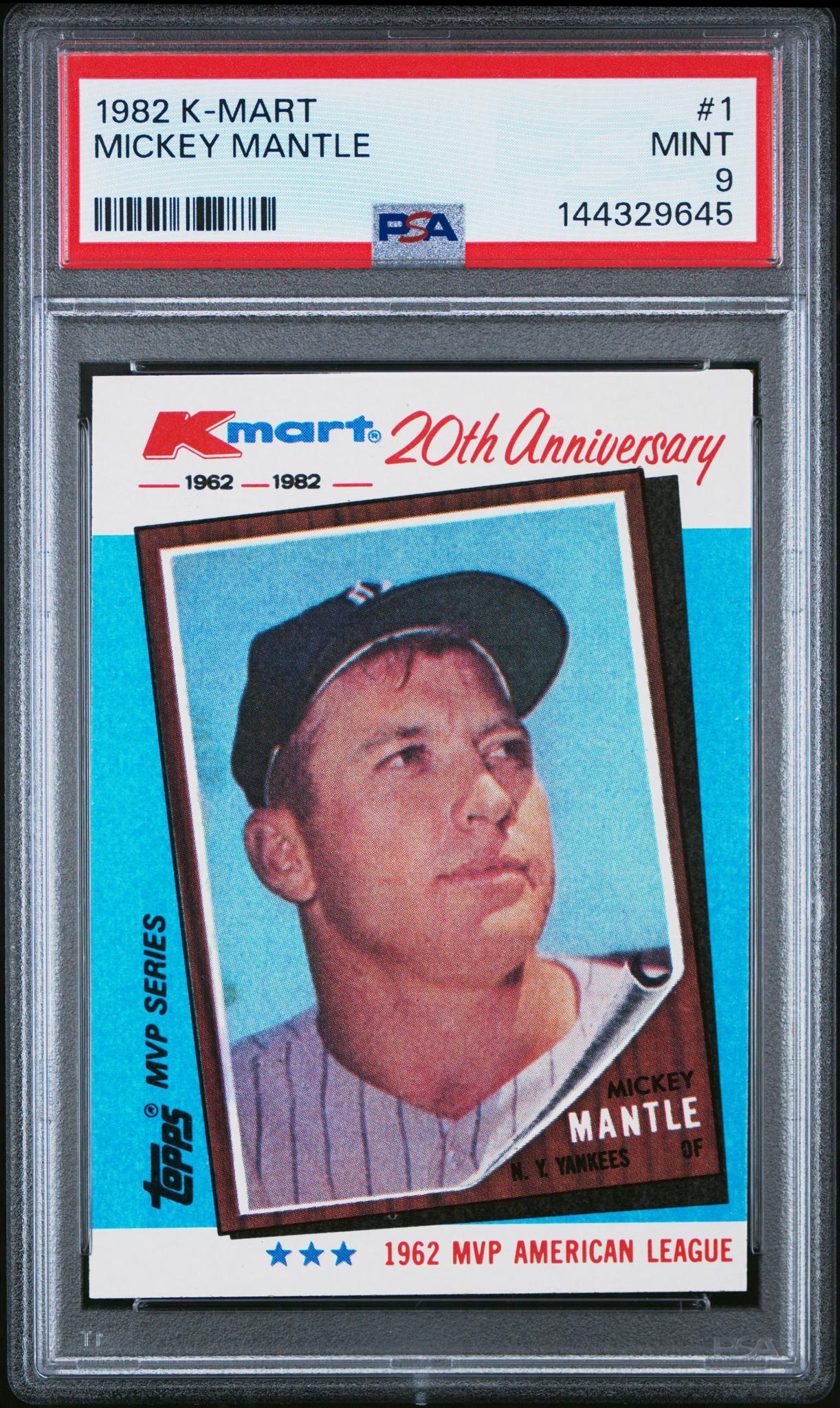 1982 Topps K-Mart Mickey Mantle #1 PSA 9