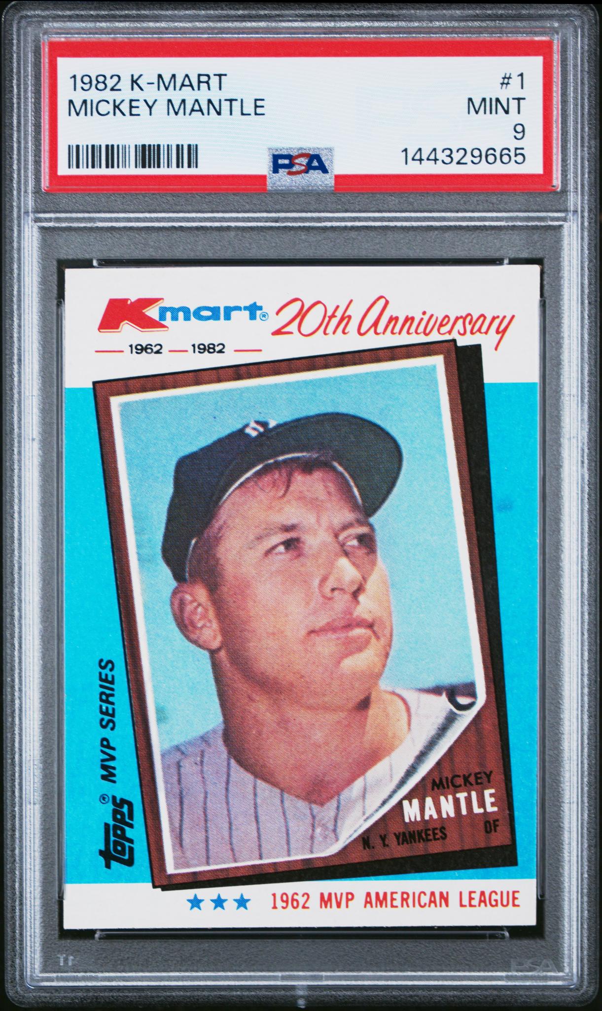 1982 Topps K-Mart Mickey Mantle #1 PSA 9
