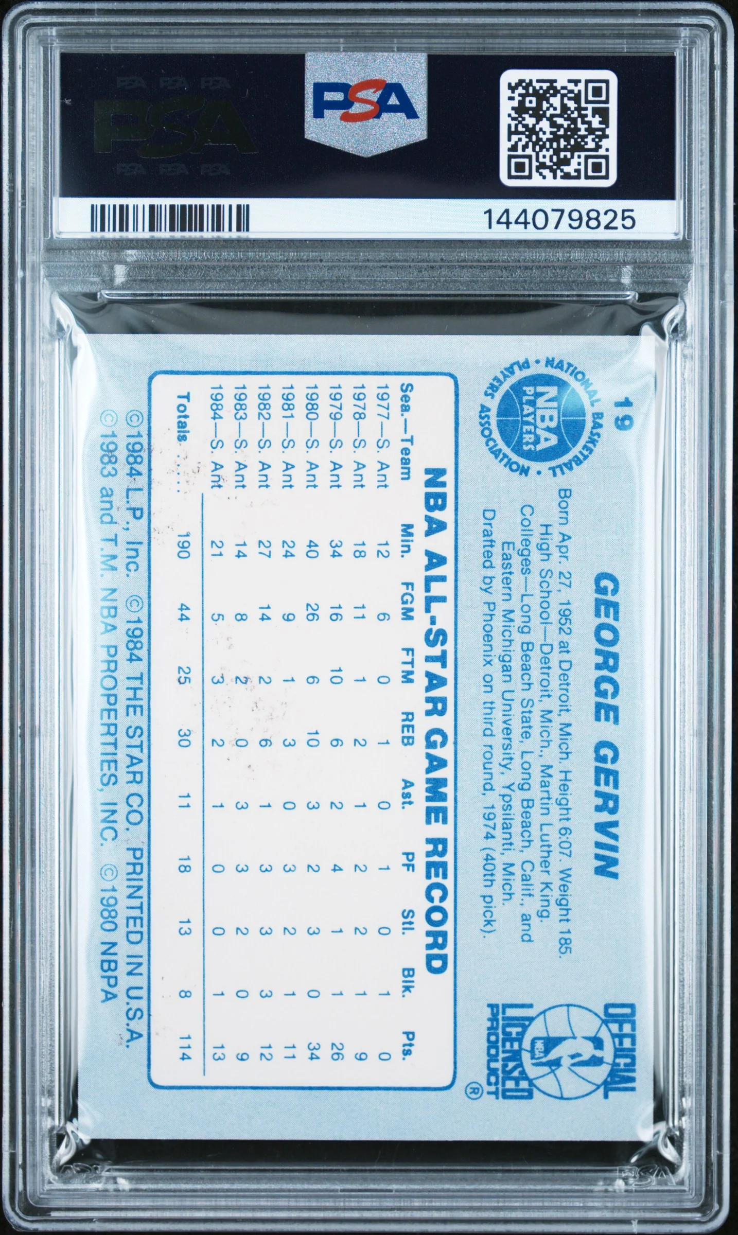 1984 Star All-Stars George Gervin #19 PSA 8 - Image 2