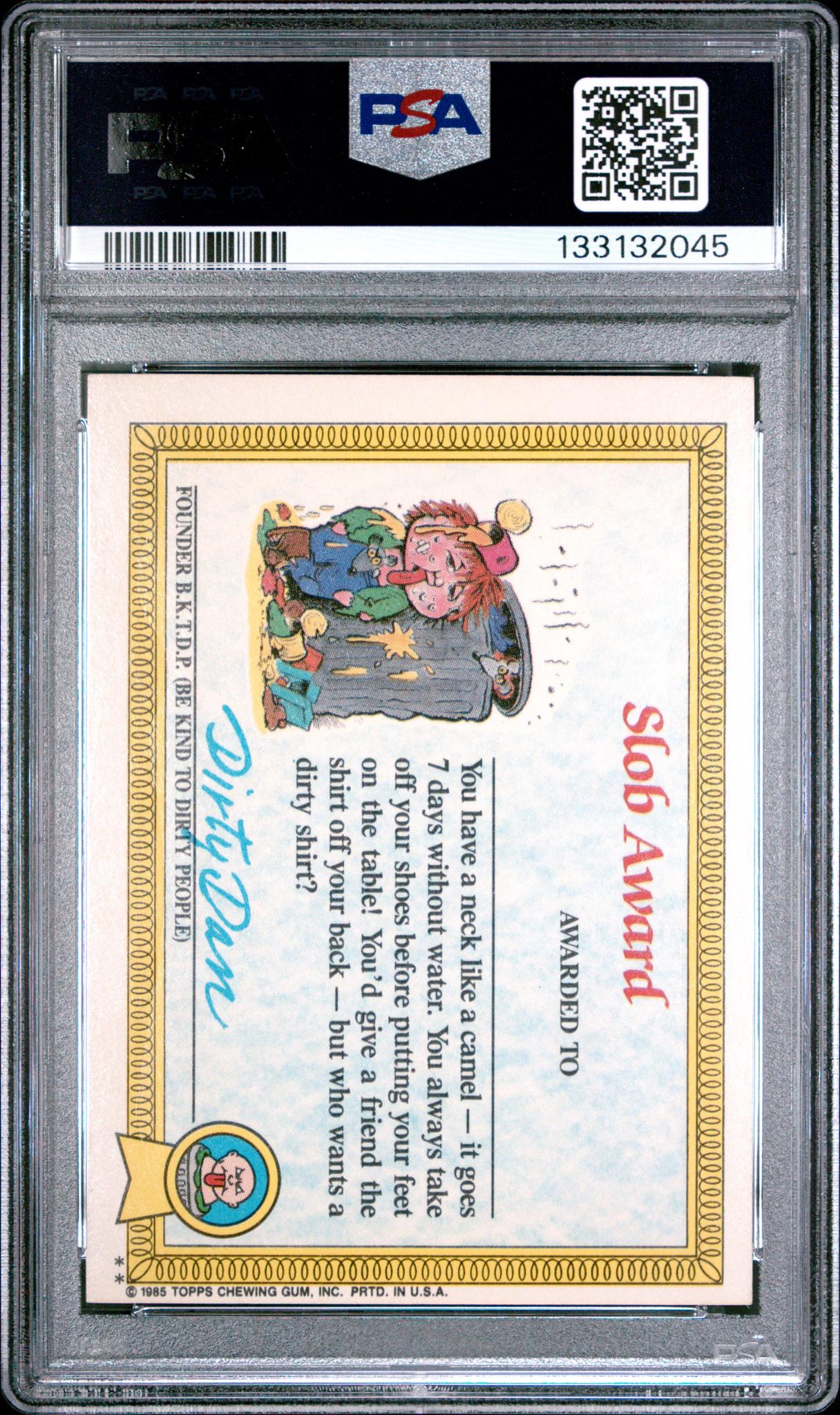 1985 Topps Garbage Pail Kids (Series 1) Glossy Joltin' Joe #41b PSA 7 - Image 2