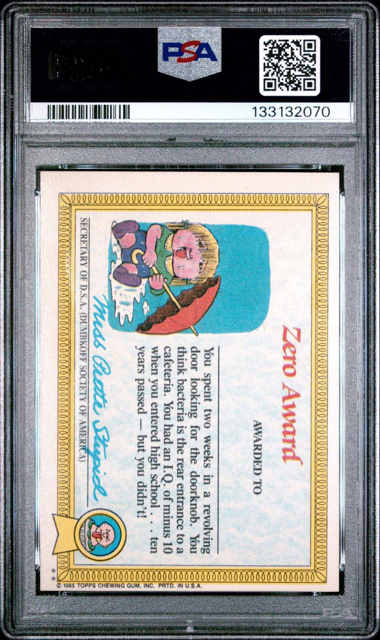 1985 Topps Garbage Pail Kids (Series 1) Glossy Savage Stuart #33B PSA 7 - Image 2