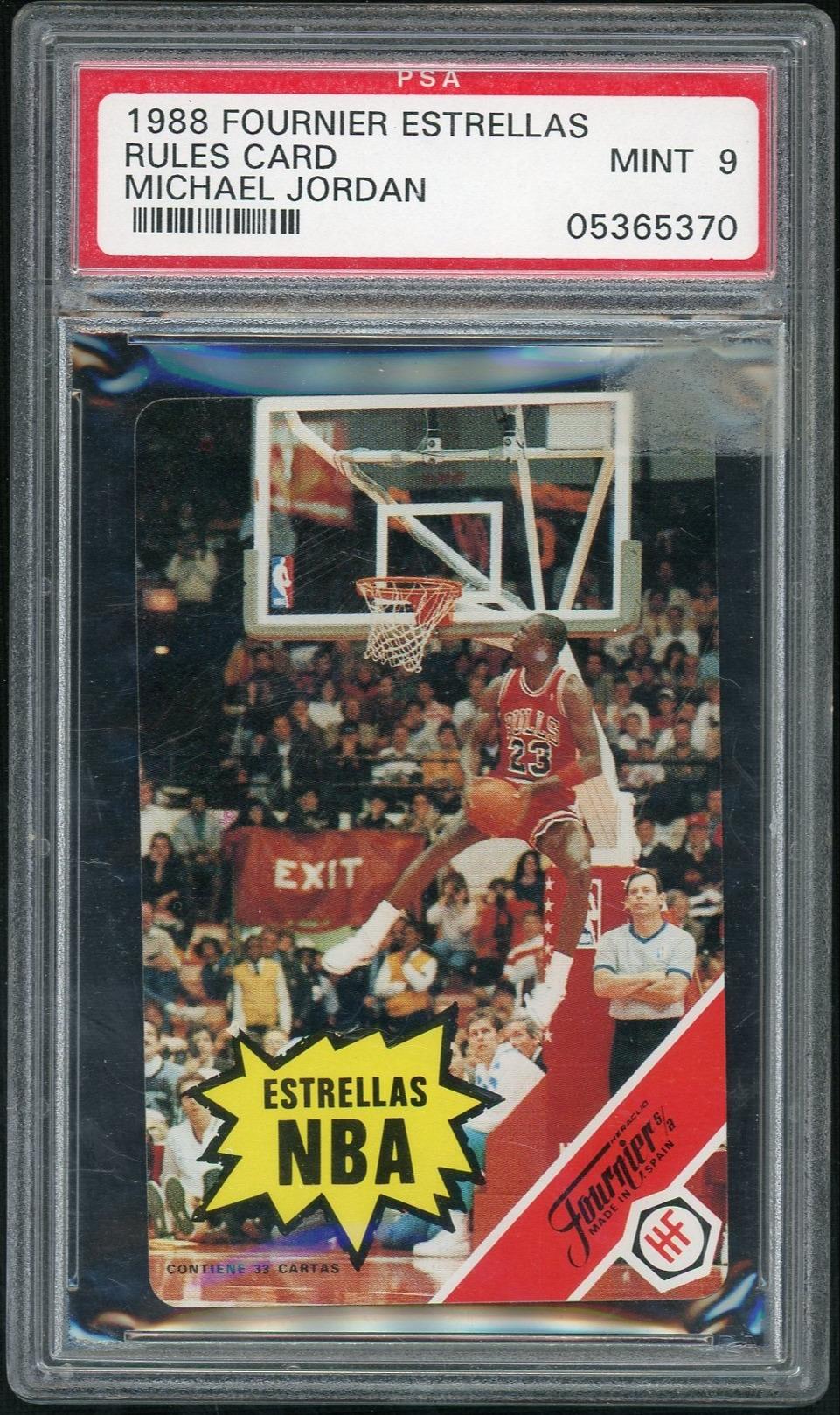 1988 Fournier NBA Estrellas Rules Card Michael Jordan #NNO PSA 9