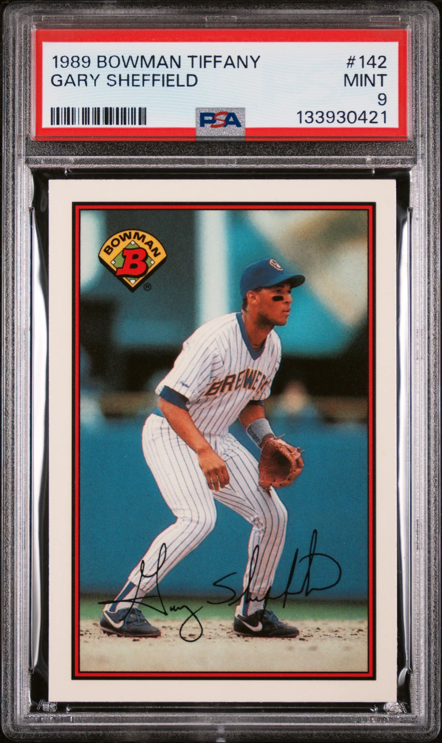 1989 Bowman Tiffany Gary Sheffield #142 /6000 PSA 9