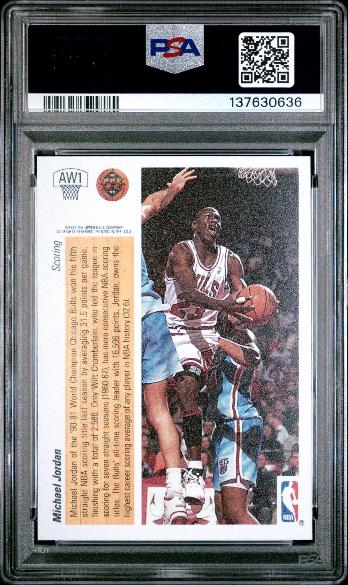 1991 Upper Deck Award Winner Hologram Michael Jordan #AW1 PSA 8 - Image 2