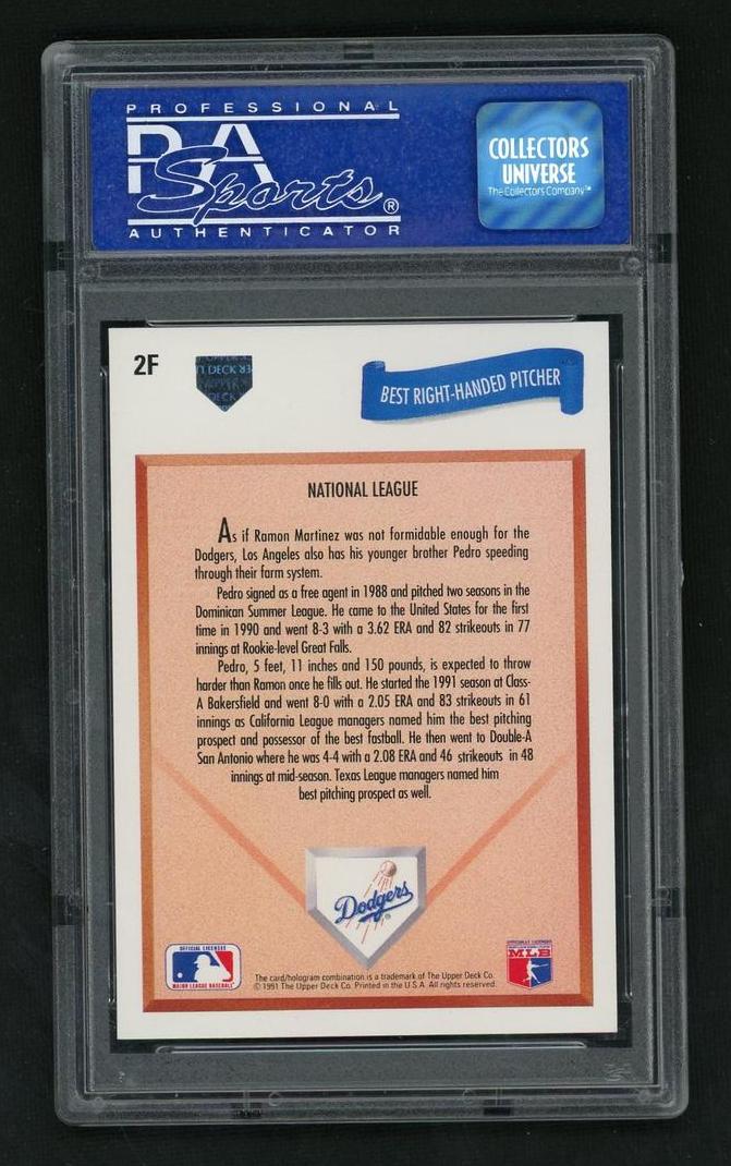 1991 Upper Deck Final Edition Pedro Martinez #2F PSA 10 - Image 2