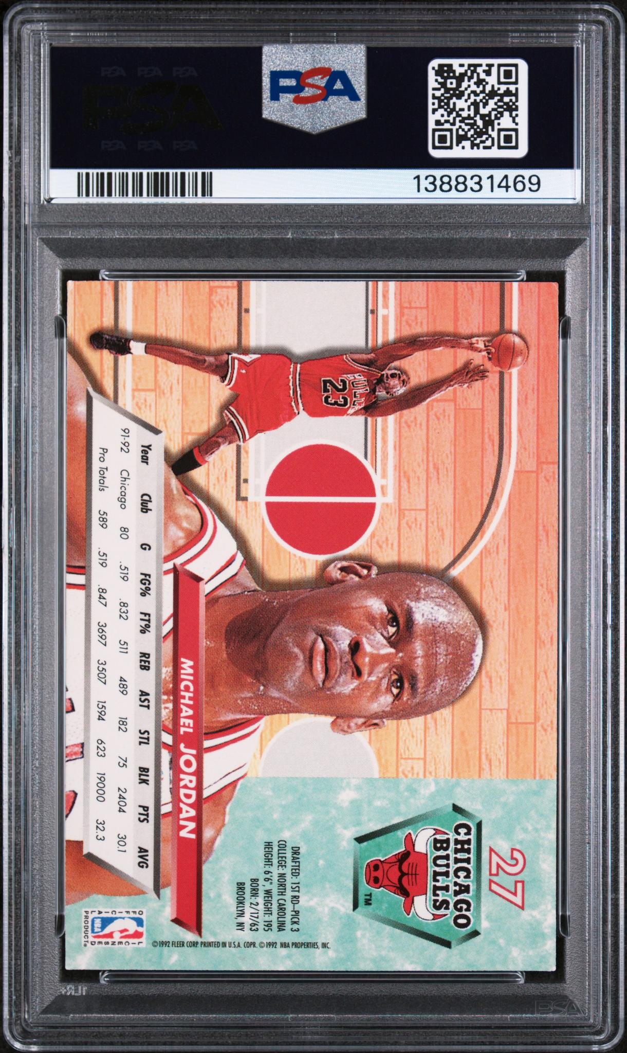 1992 Fleer Ultra Michael Jordan #27 PSA 8 - Image 2