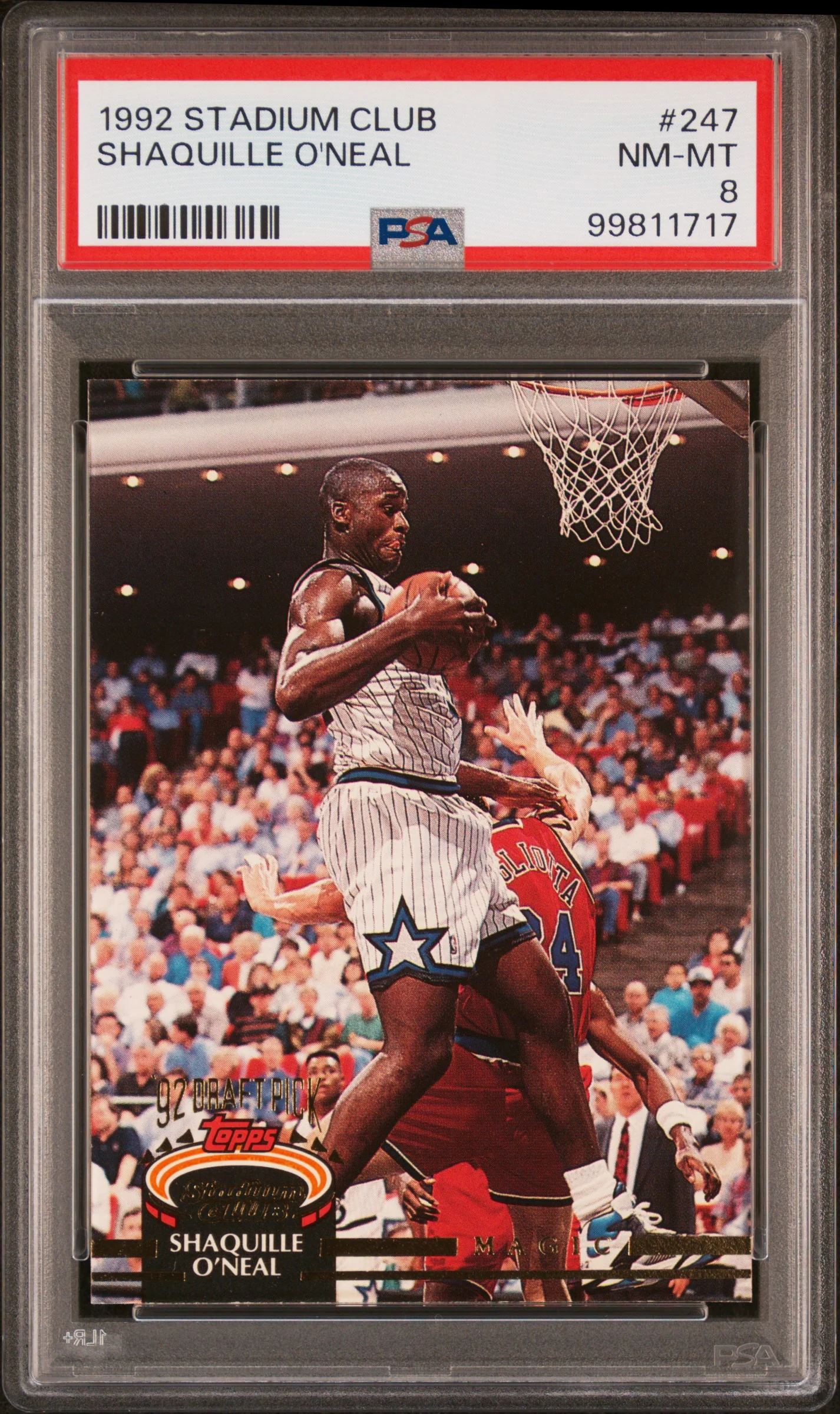 1992 Stadium Club Shaquille O'Neal #247 PSA 8