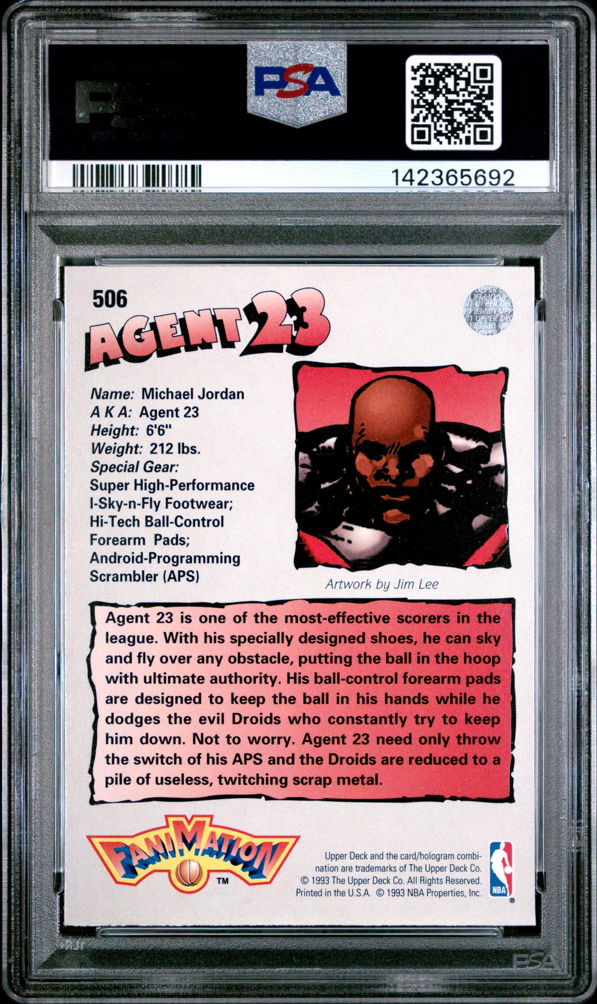 1992 Upper Deck Fanimation Michael Jordan #506 PSA 8 - Image 2
