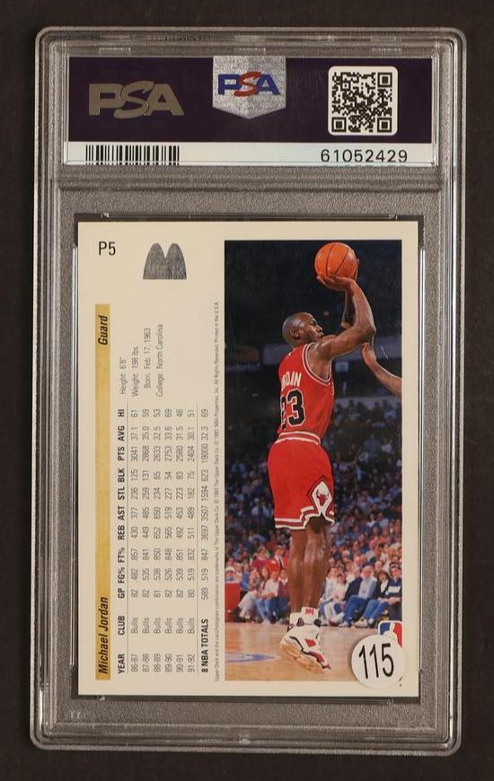 1992 Upper Deck Mcdonald's Michael Jordan #P5 /115 PSA 9 - Image 2