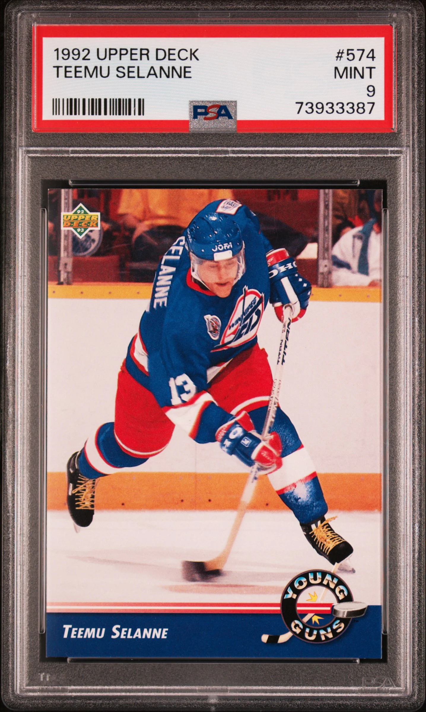 1992 Upper Deck Young Guns Teemu Selanne #574 PSA 9