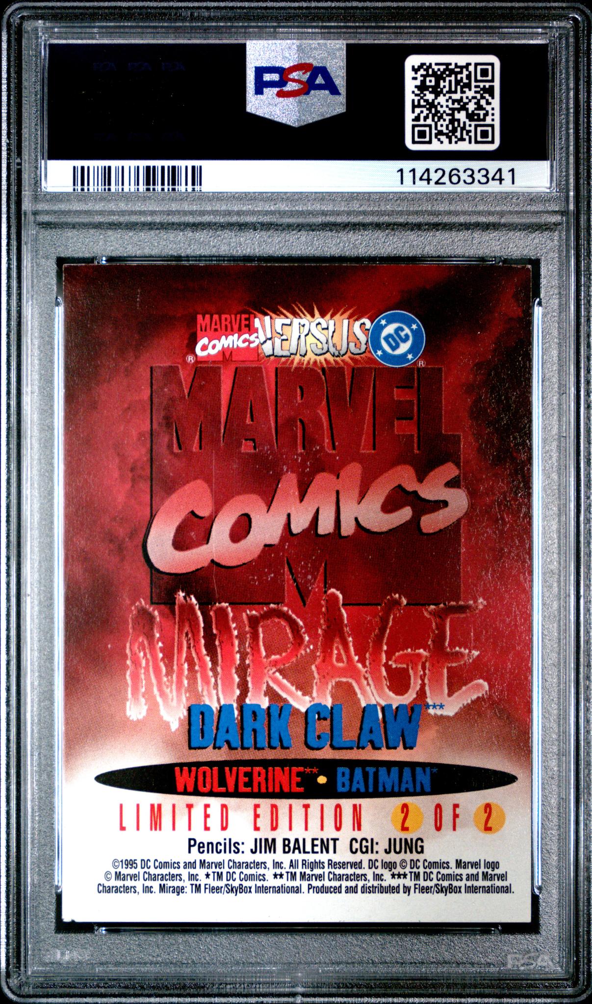 1995 Dc Versus Marvel Mirage Card Dark Claw-Mirage Card #2 2/2 PSA 5 - Image 2