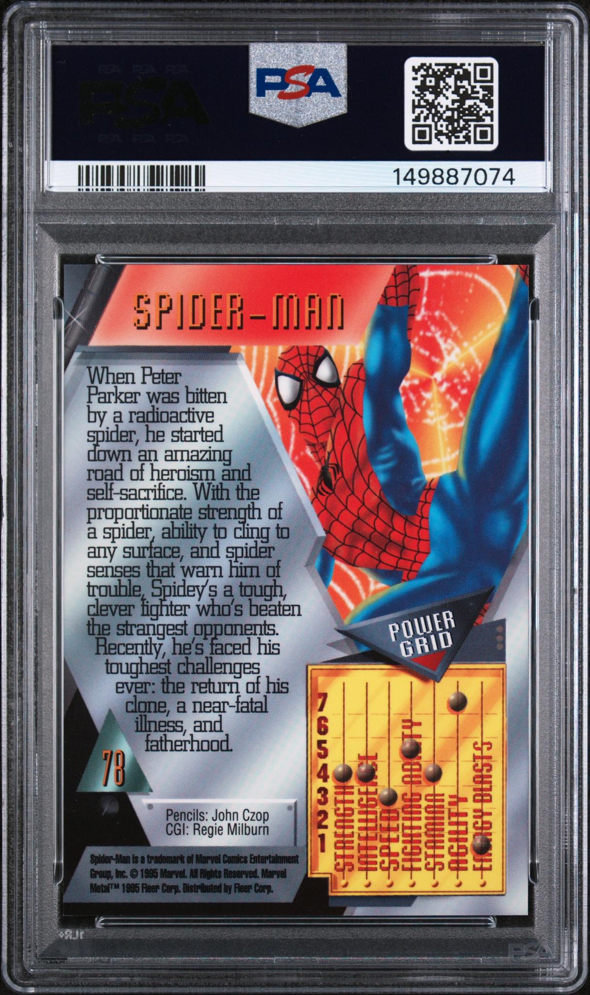 1995 Marvel Metal Spider Man #78 PSA 8 - Image 2