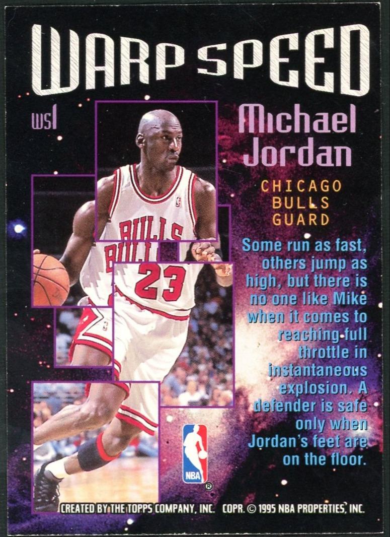 1995 Stadium Club Warp Speed WS1 Michael Jordan - Image 2