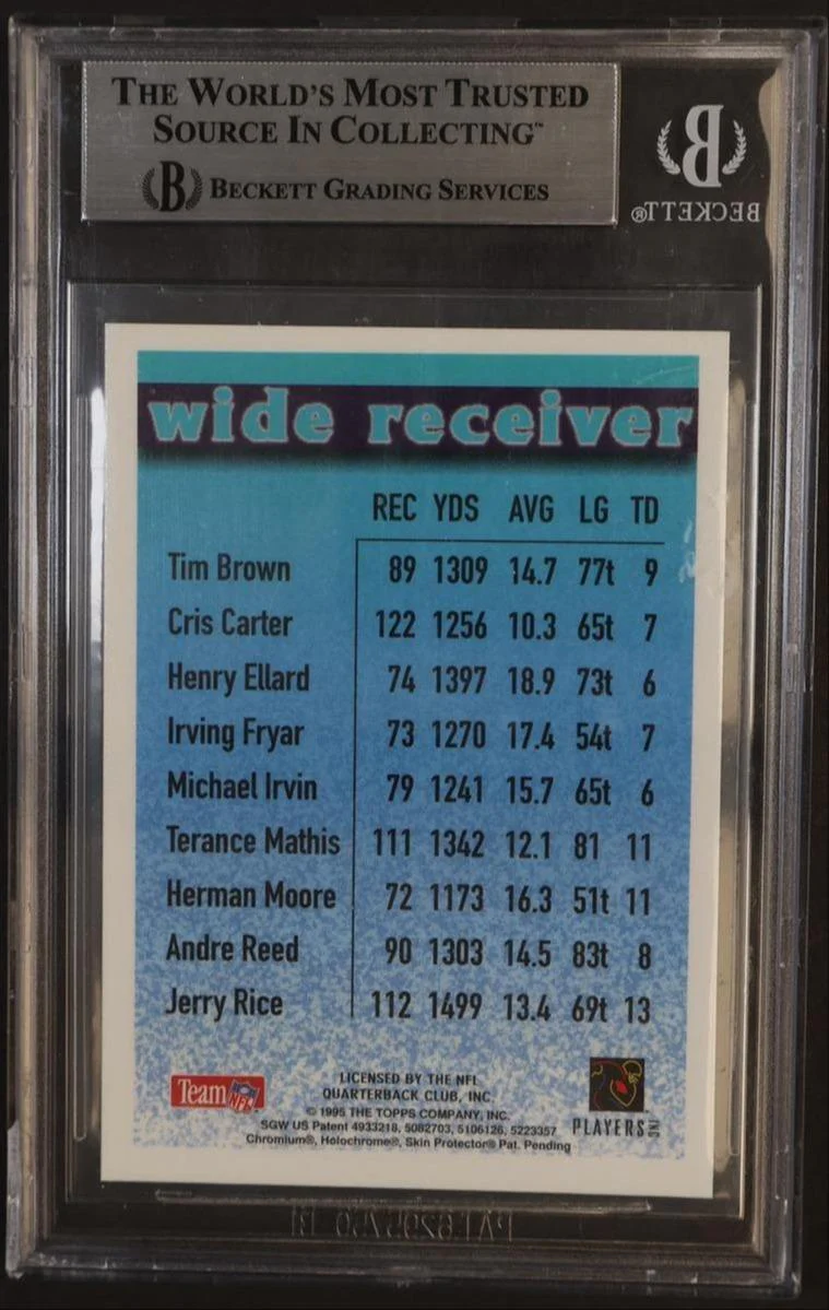 1995 Topps Mystery Finest Refractor Jerry Rice #22 BGS 8.5 - Image 2