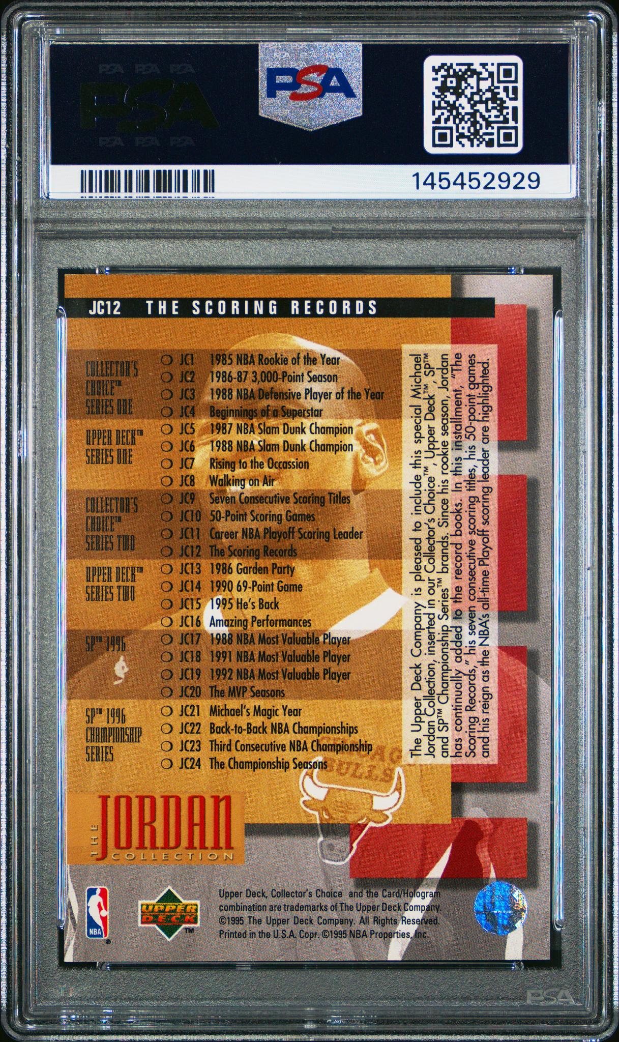 1995 Upper Deck Collector's Choice Jordan Collection Michael Jordan #JC12 PSA 7 - Image 2