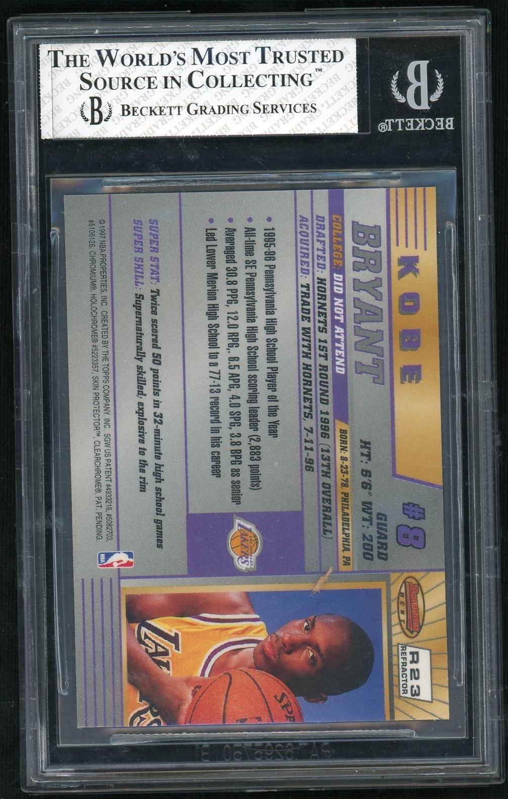 1996 Bowman's Best #R23 Kobe Bryant Rookie Refractor BGS 8 - Image 2