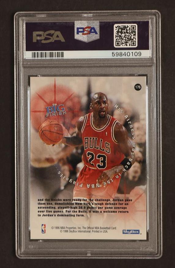 1996 Hoops Michael Jordan #176 PSA 9 - Image 2