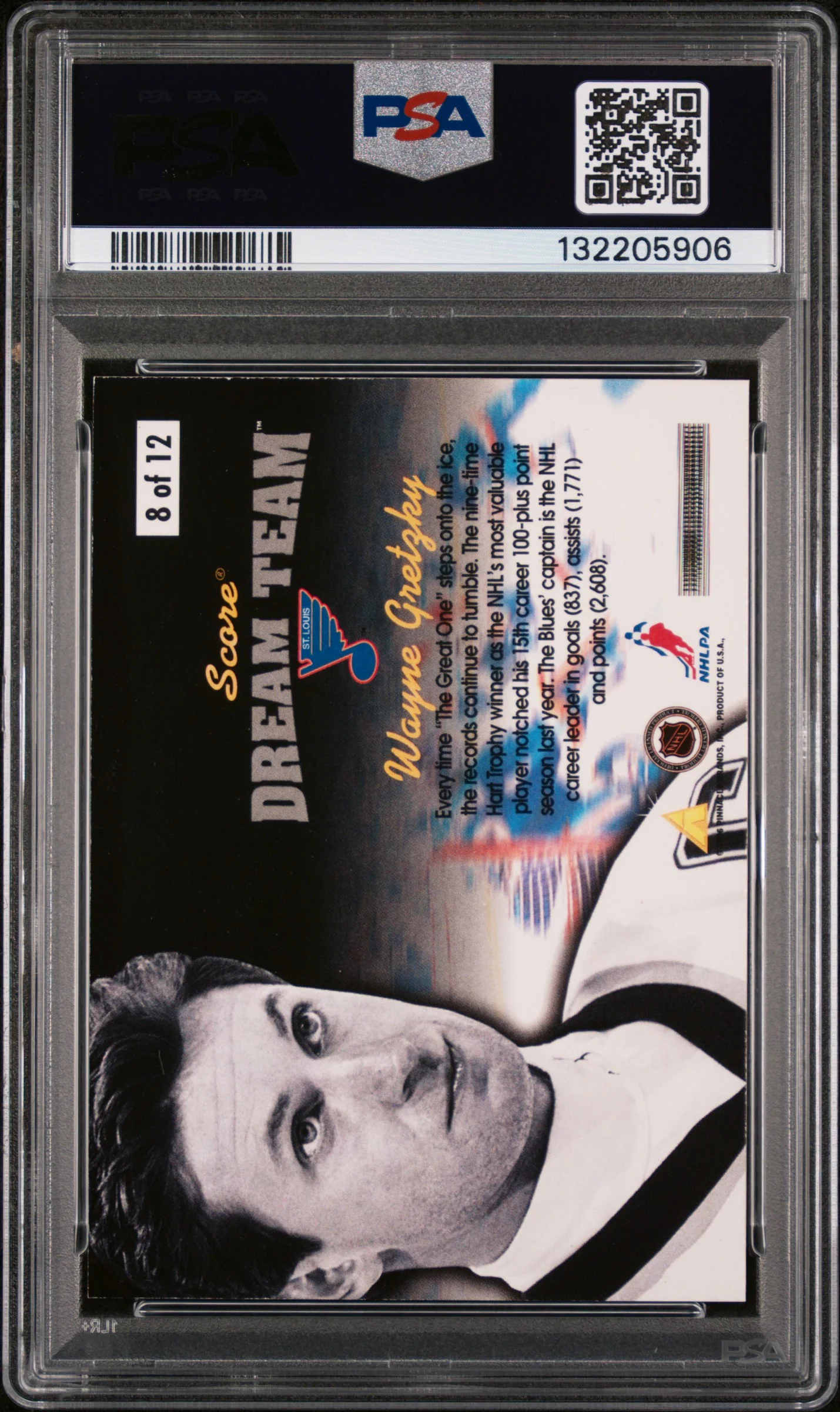 1996 Score Dream Team Wayne Gretzky #8 /8 PSA 8 - Image 2