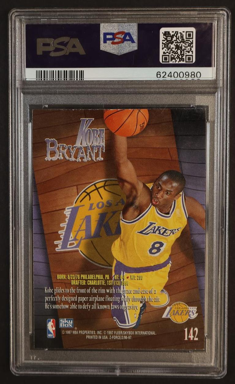 1996 Skybox Zforce Kobe Bryant #142 PSA 7 - Image 2