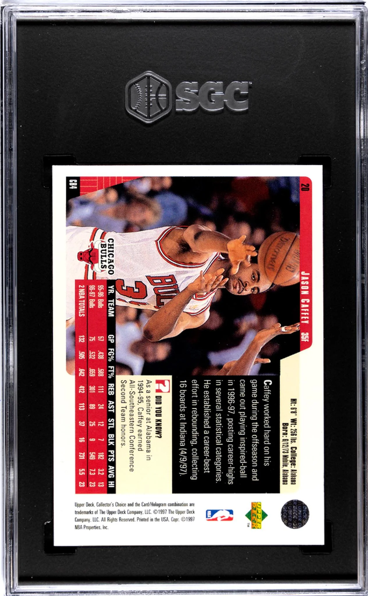 1997-98 Upper Deck Collector's Choice #20 Jason Caffey SGC 9 - Image 2