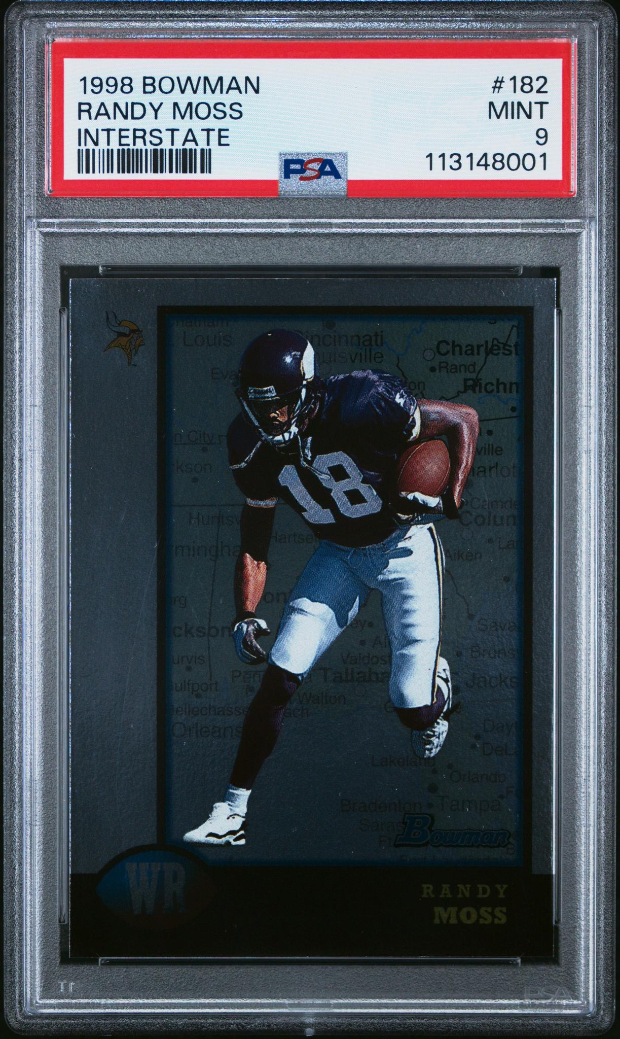 1998 Bowman Interstate Randy Moss #182 PSA 9