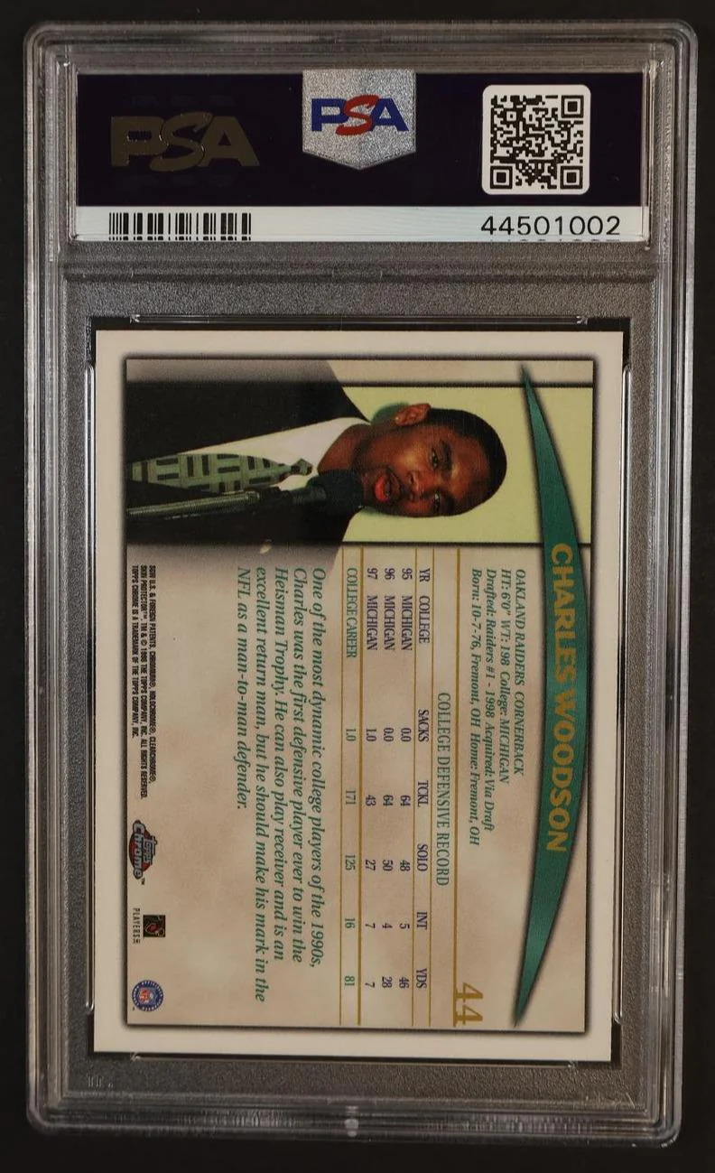 1998 Topps Chrome Charles Woodson #44 PSA 9 - Image 2