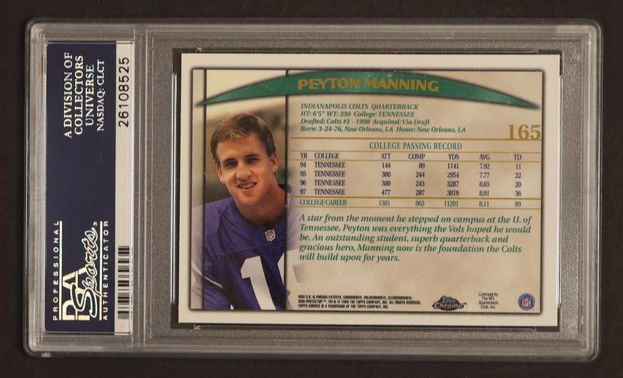1998 Topps Chrome Peyton Manning #165 PSA 10 - Image 2