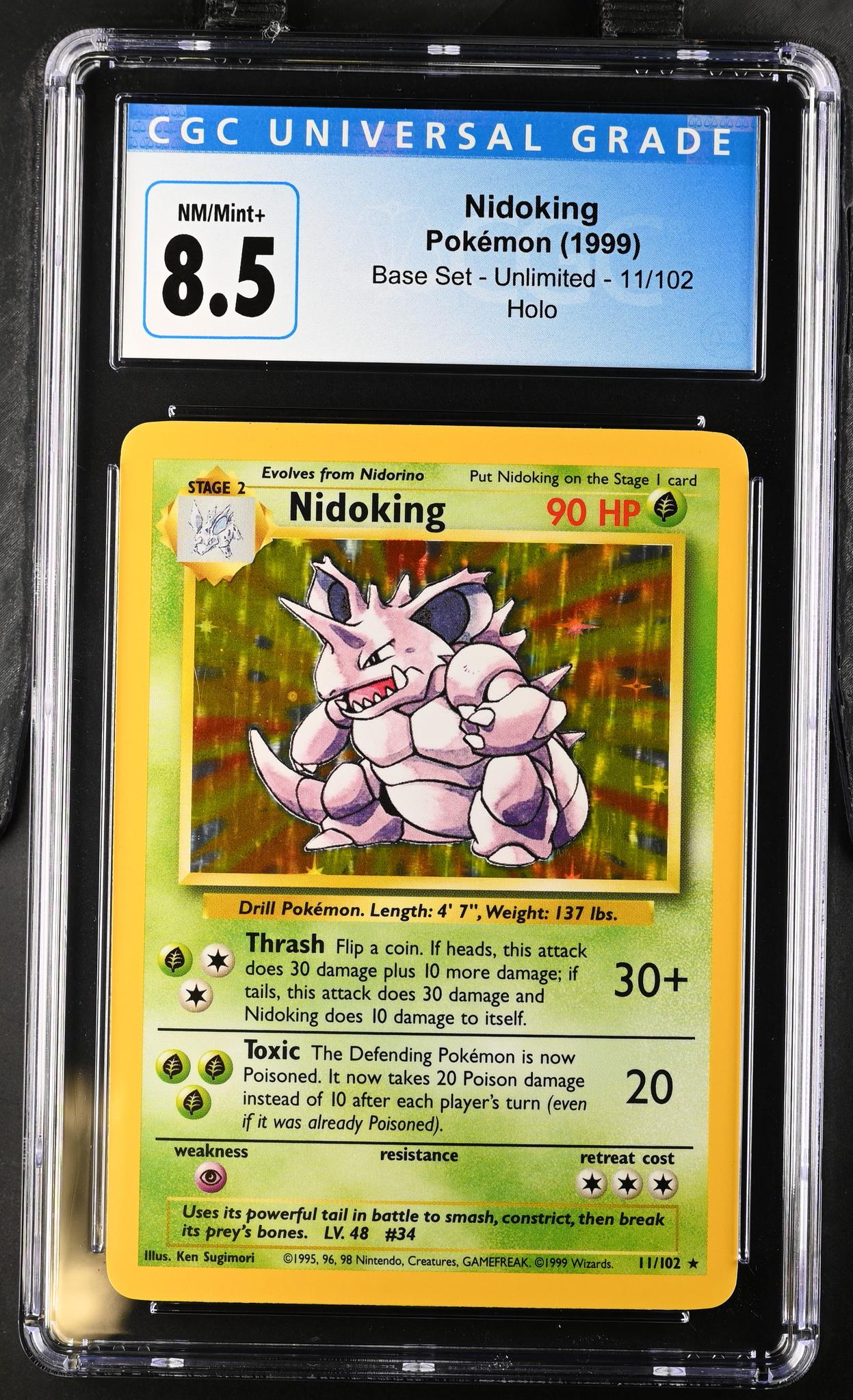 1999 Base Set #11/102 Nidoking Holo CGC 8.5 - Image 2