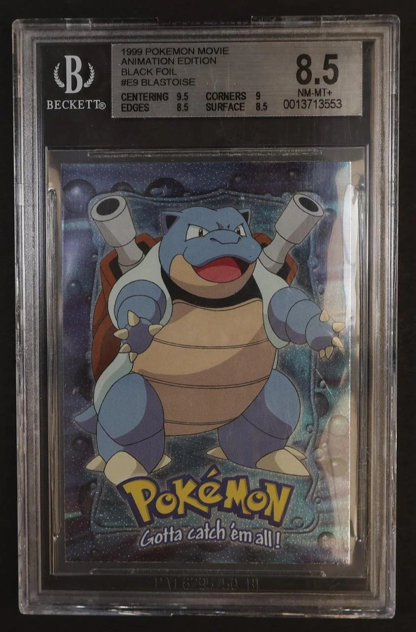1999 Topps Pokemon E9 of 12 Blastoise Black Beckett 8.5 VG
