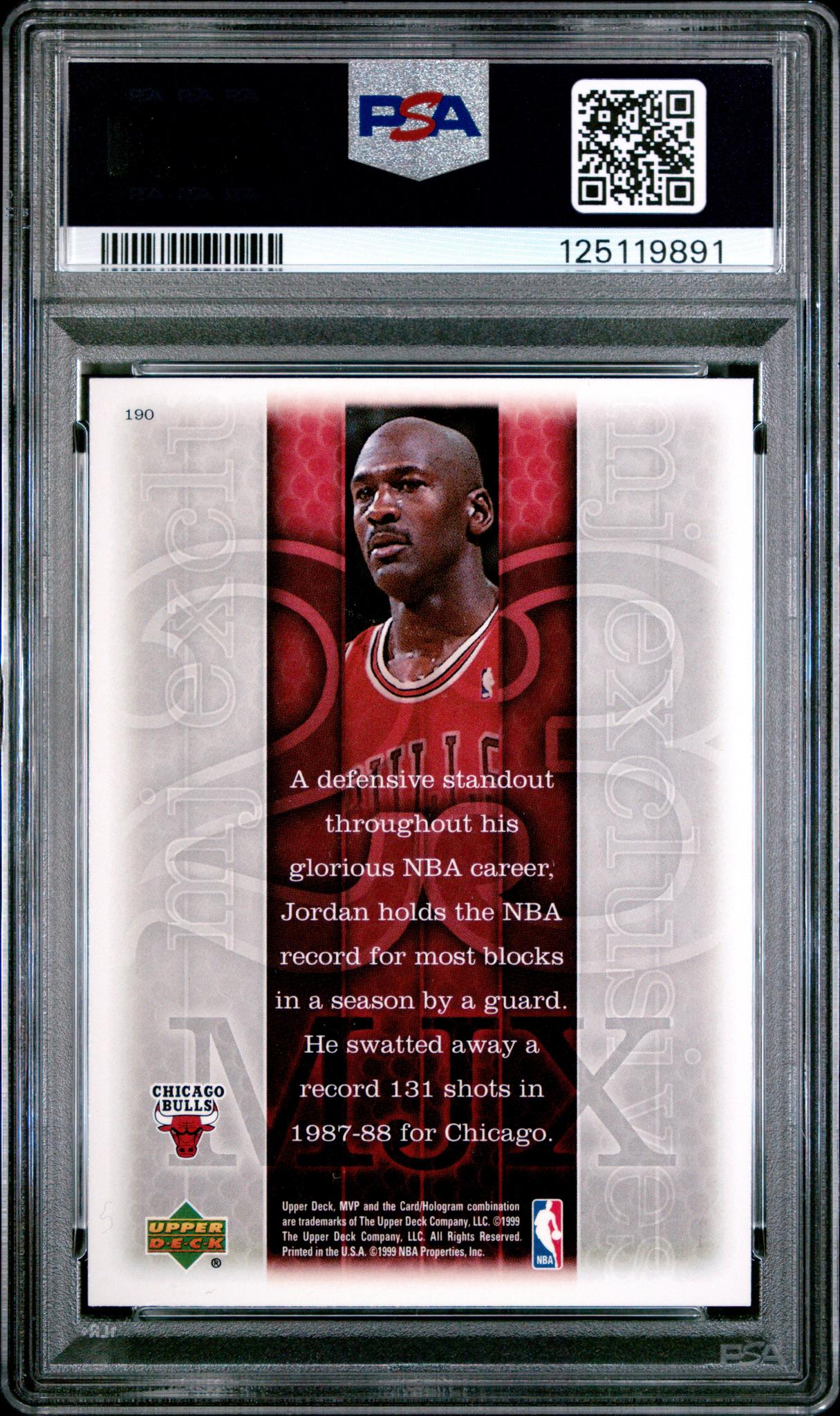 1999 Upper Deck MVP Michael Jordan #190 PSA 9 - Image 2