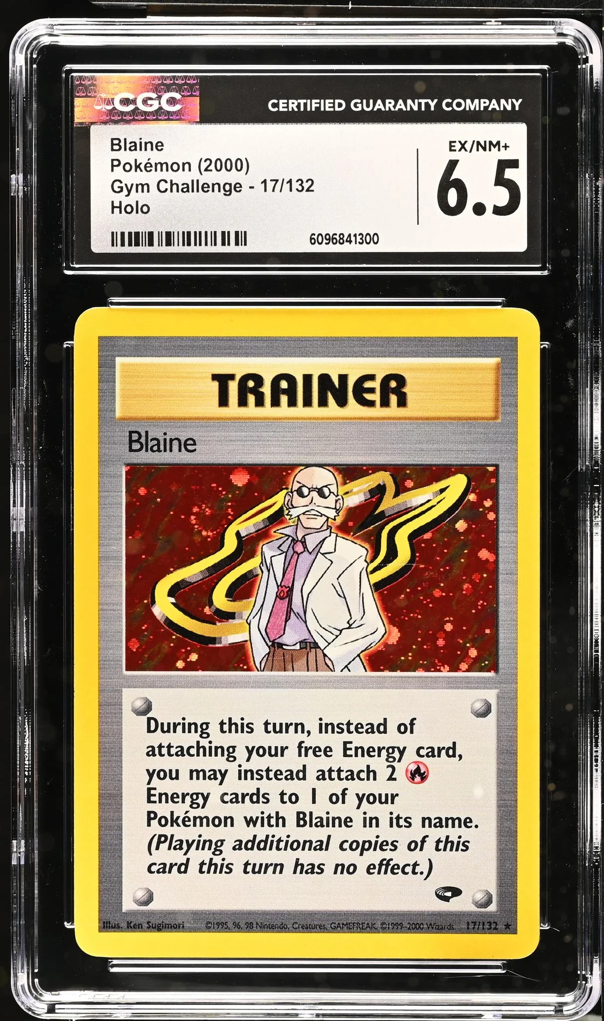 2000 Pokémon Gym Challenge Trainer Blaine #17/132 Holo CGC 6.5 - Image 2