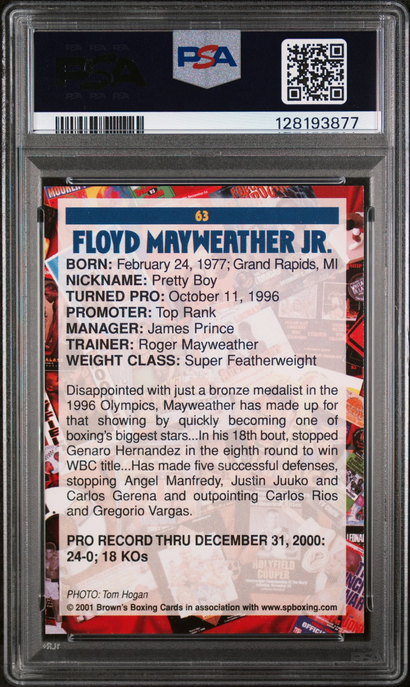 2001 Brown's Boxing Floyd Mayweather #63 PSA 8 - Image 2