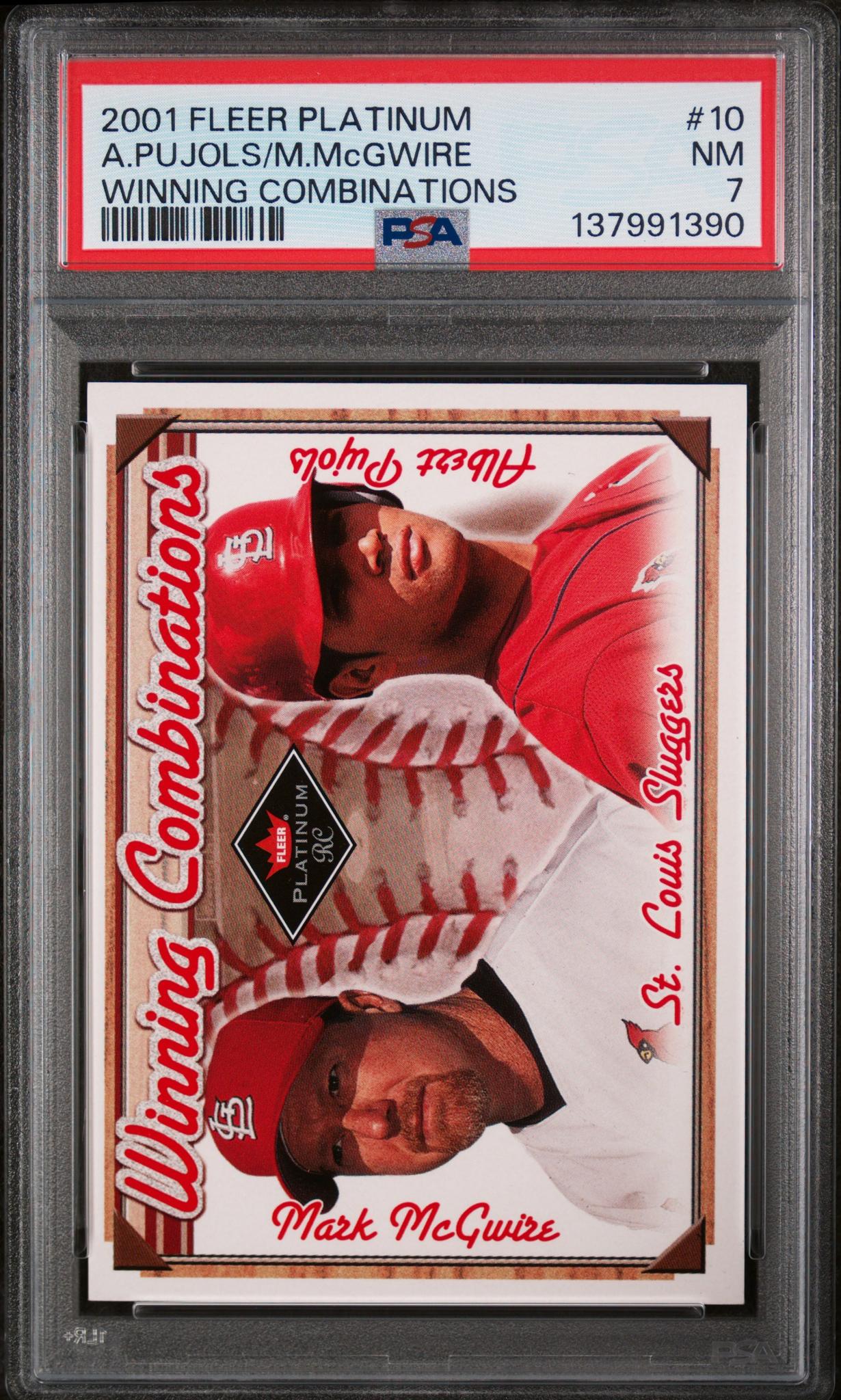 2001 Fleer Platinum Winning Combinations Albert Pujols/Mark Mcgwire #10 /2000 PSA 7