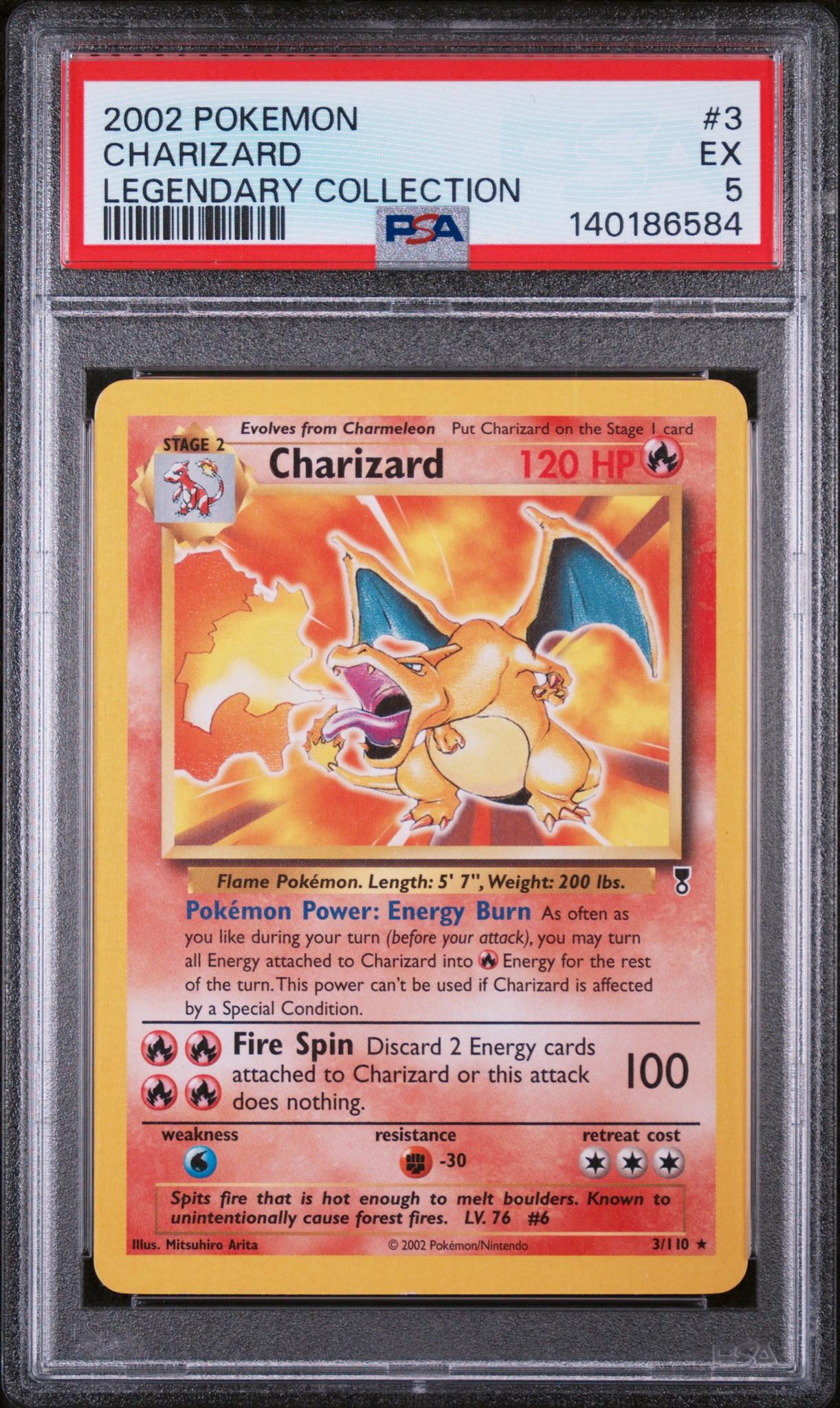 2002 Pokemon Legendary Collection Charizard #3 PSA 5