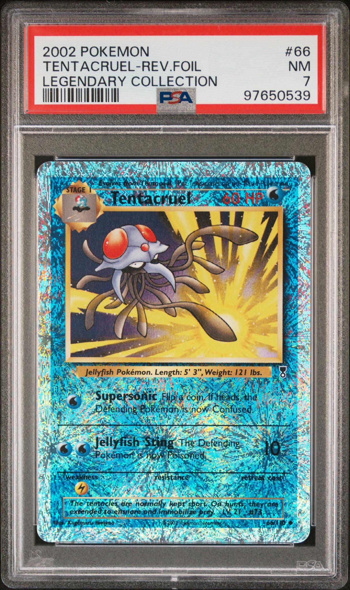 2002 Pokemon Legendary Collection Reverse Holo Tentacruel #66 PSA 7