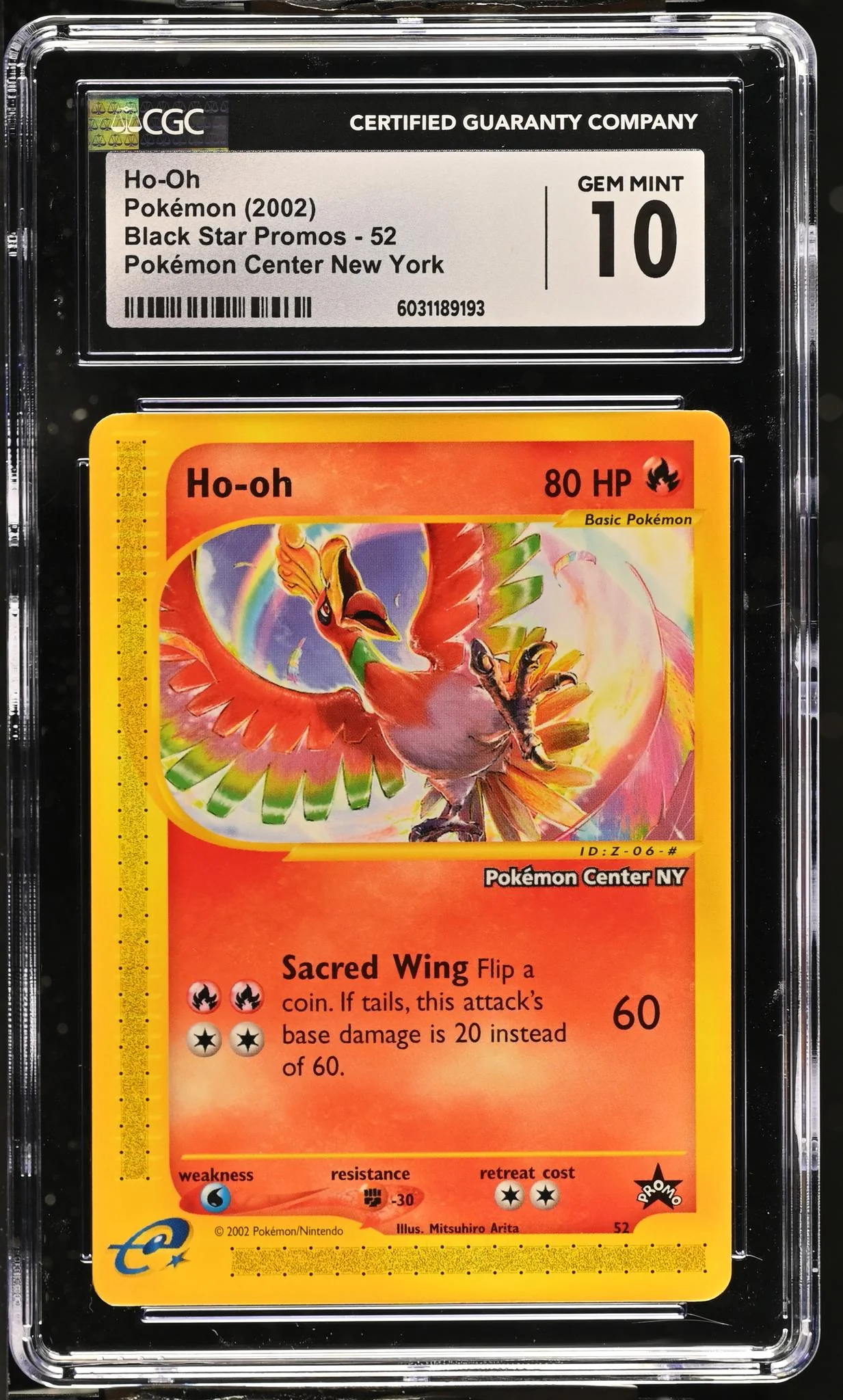 2002 Pokémon Wizards Black Star Promo Ho-Oh #52 Pokémon Center NY CGC 10 - Image 2