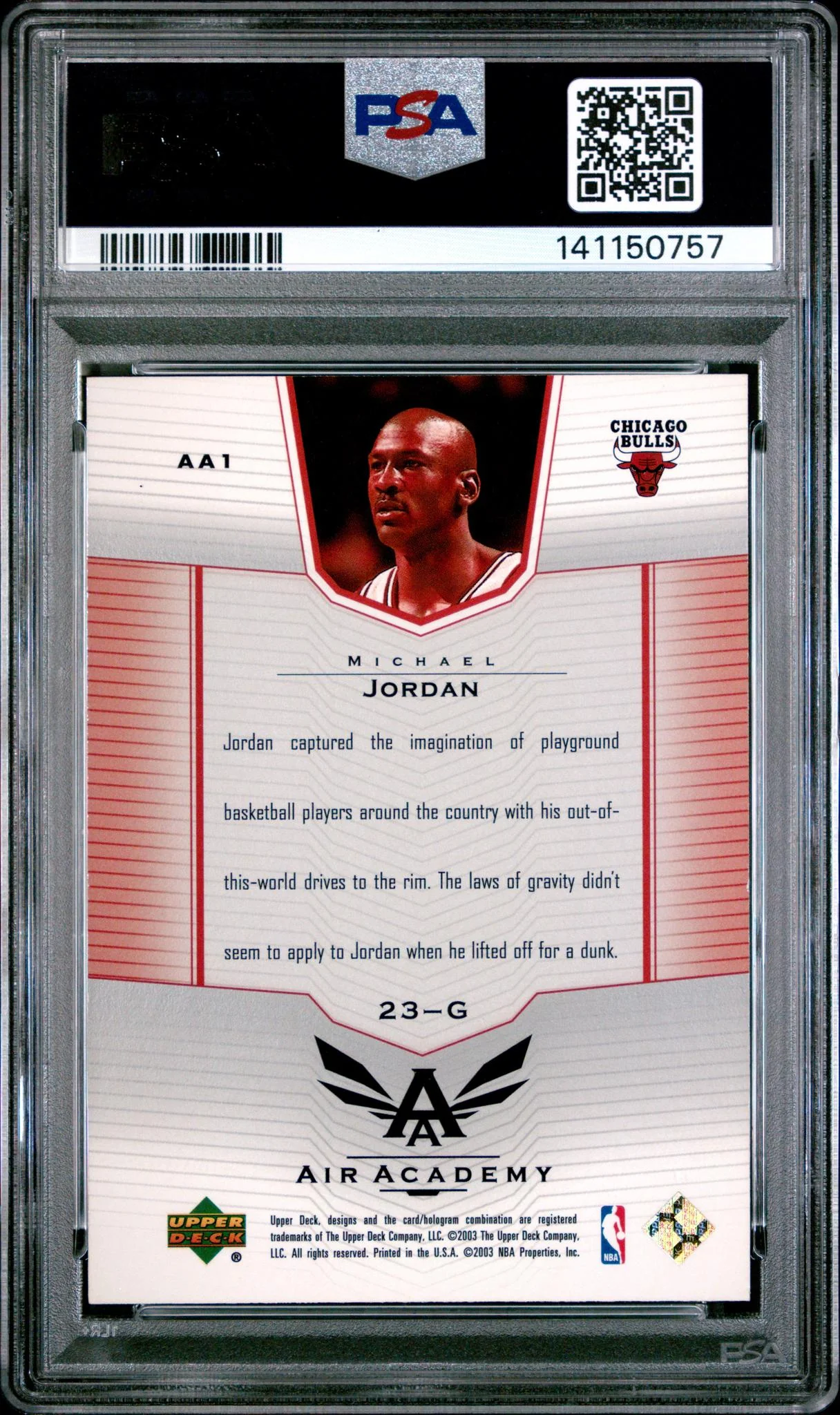 2003 Upper Deck Air Academy Michael Jordan #AA1 PSA 8 - Image 2