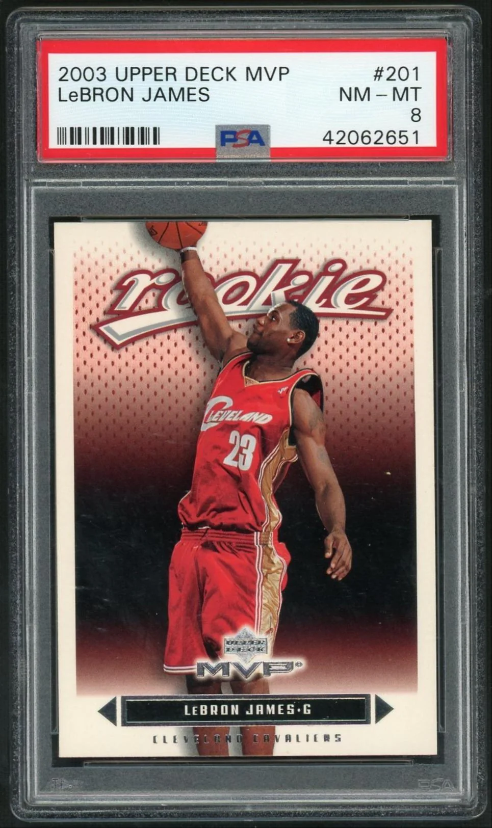 2003 Upper Deck MVP Rookie LeBron James #201 PSA 8