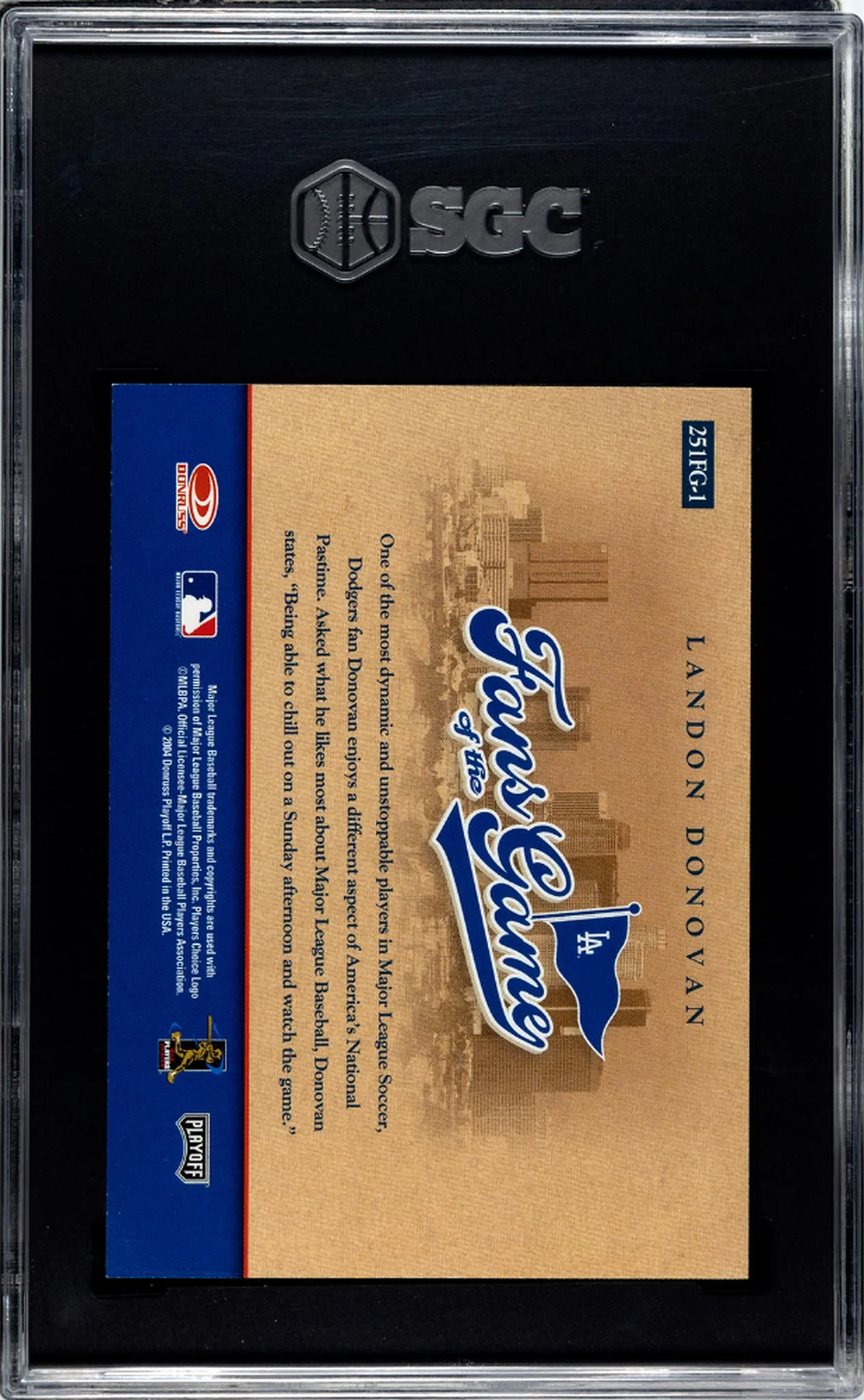2004 Absolute Memorabilia #251FG-1 Landon Donovan Fans of the Game SGC 8.5 - Image 2