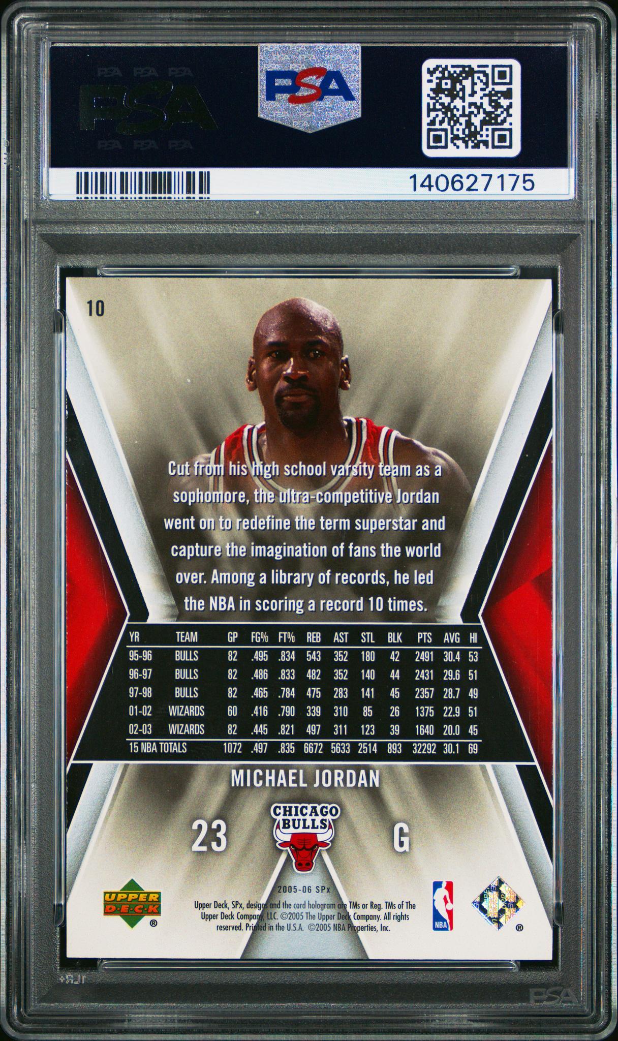 2005 Spx Michael Jordan #10 PSA 6 - Image 2
